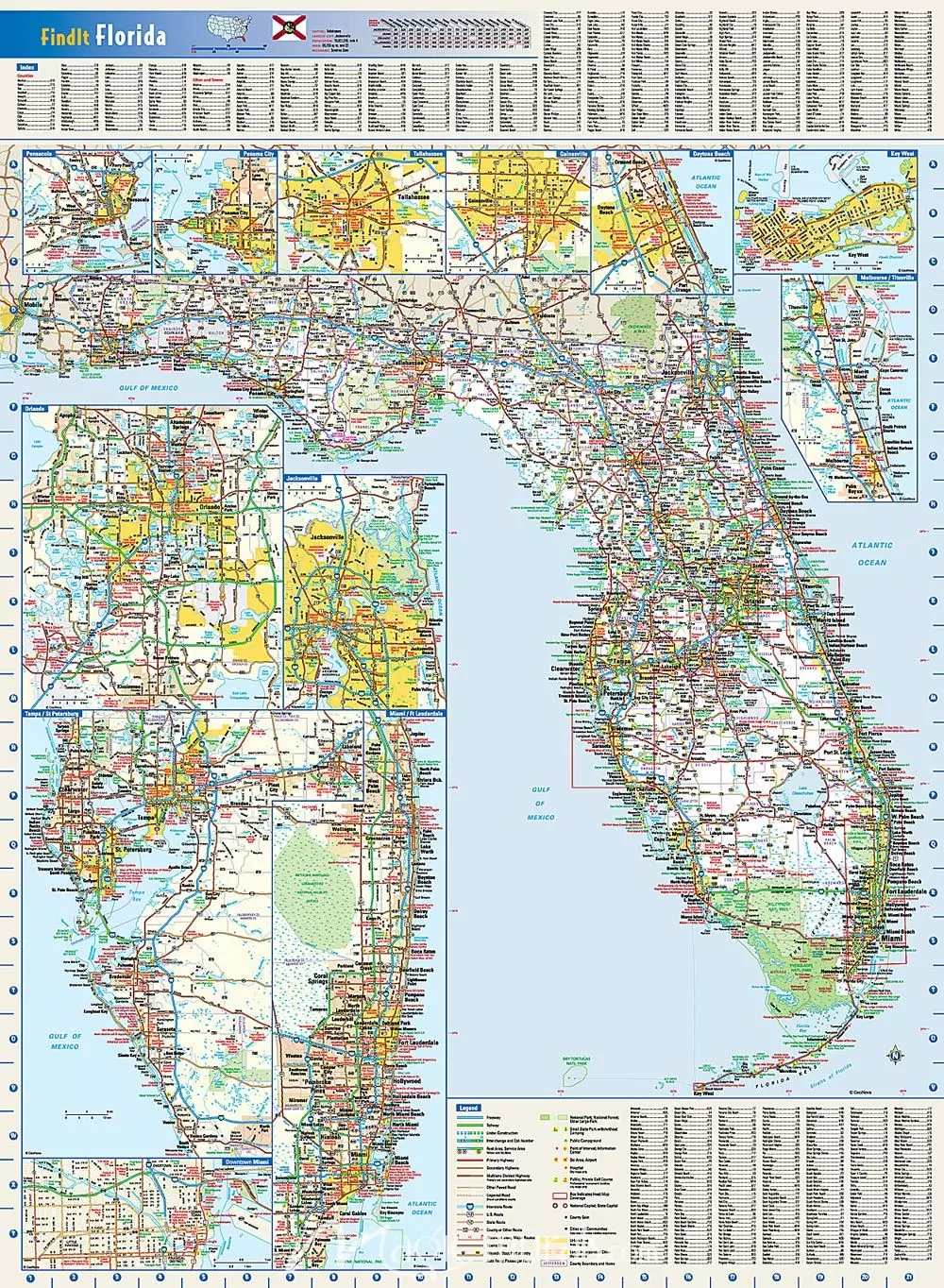 Florida State Map Wallpaper Wall Mural