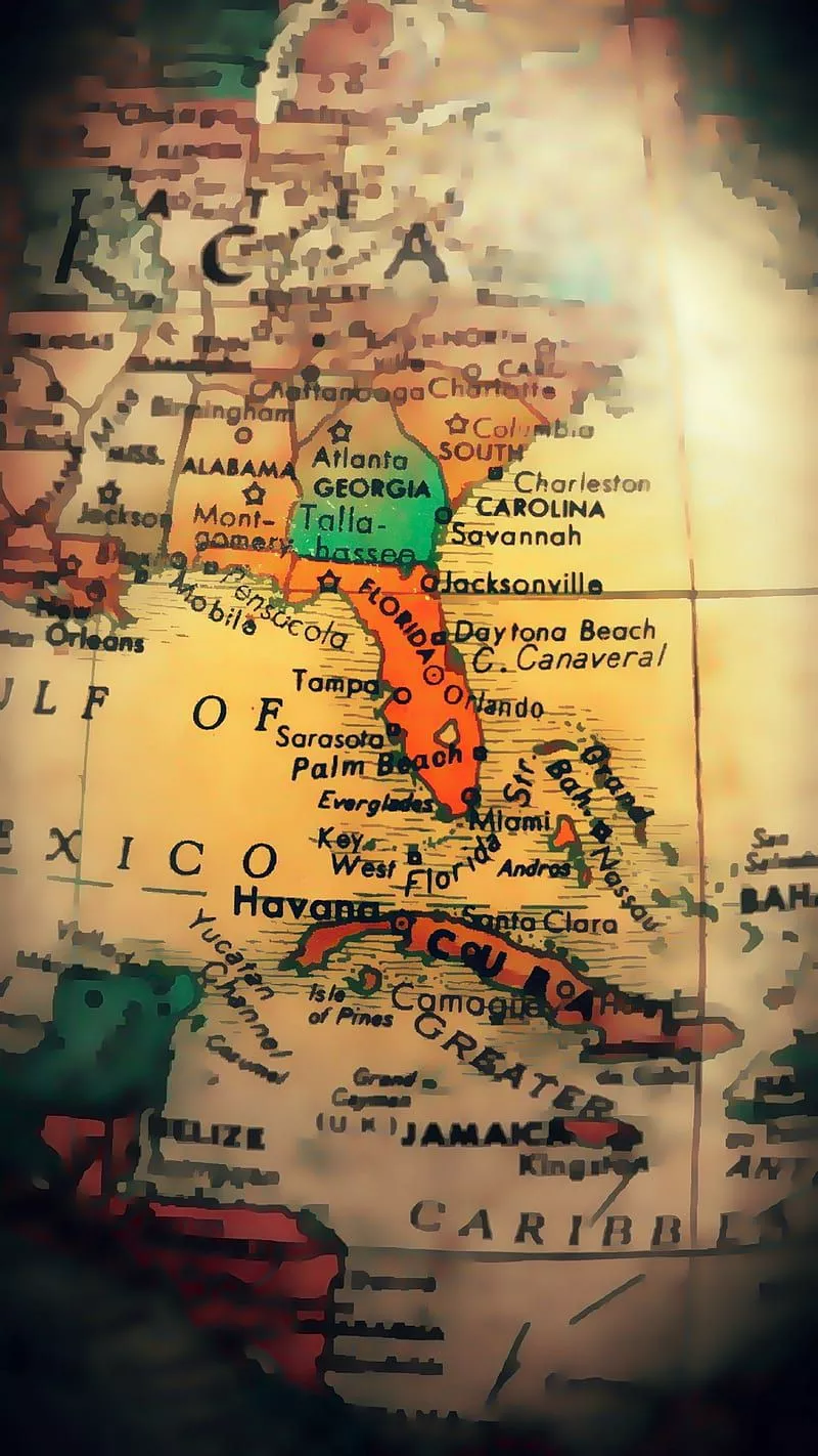 HD florida map wallpaper
