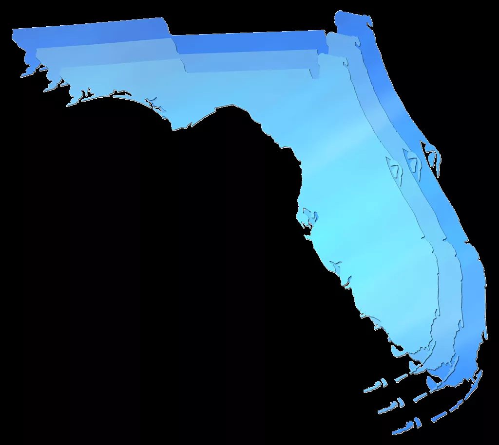 Florida Abstract Style Maps: Blue