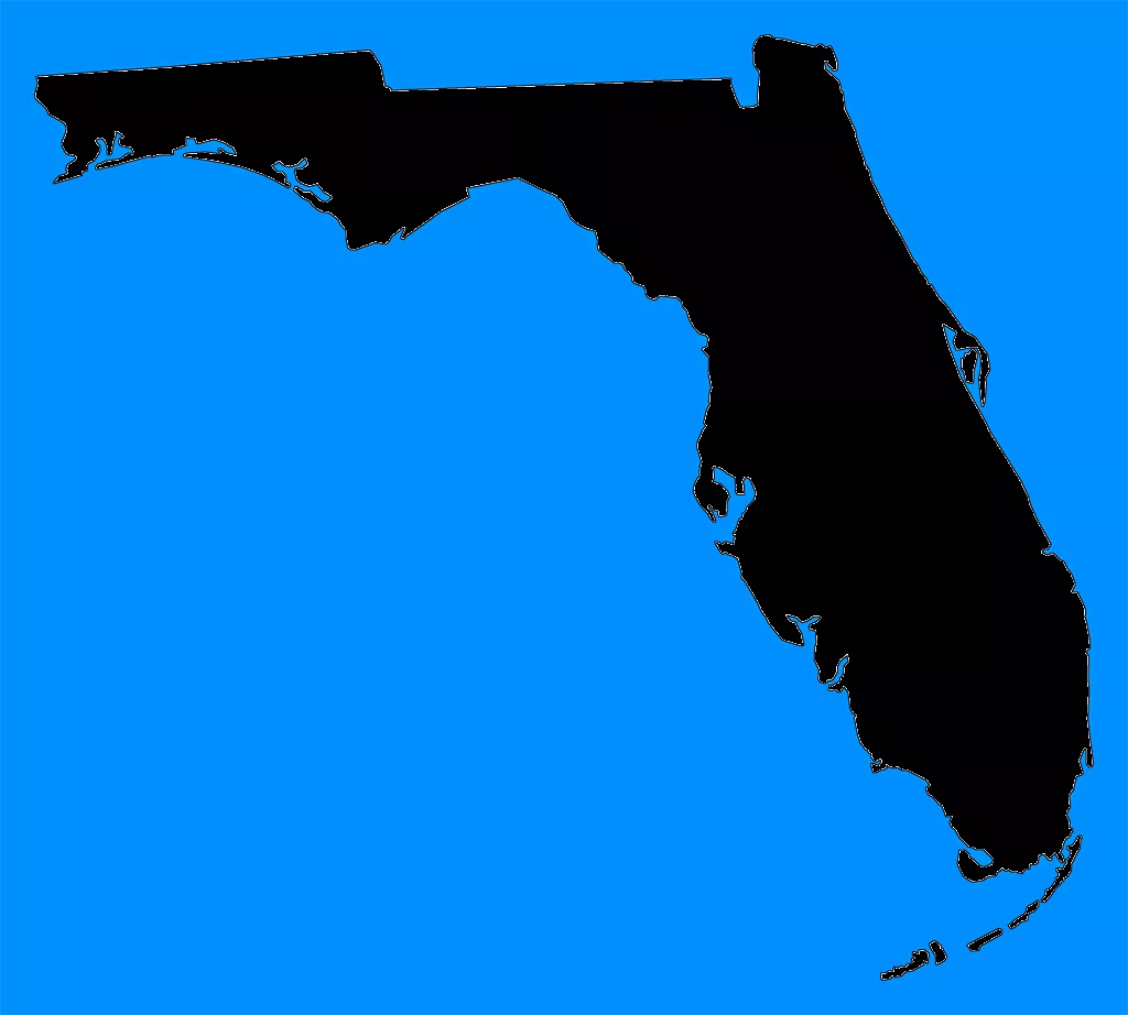Florida Plain Frame Style Maps in 30