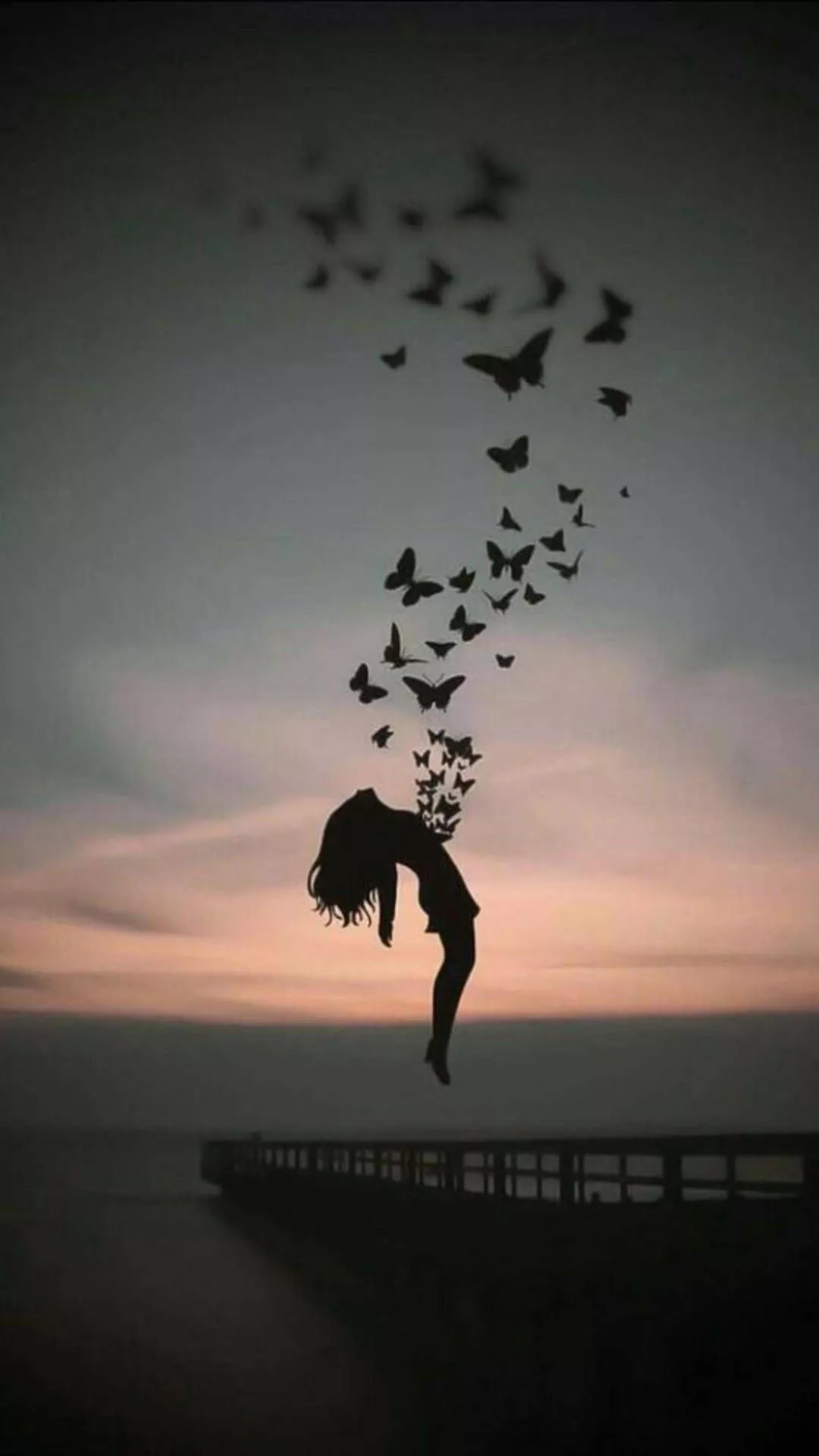 Floating Sad Woman Wallpaper