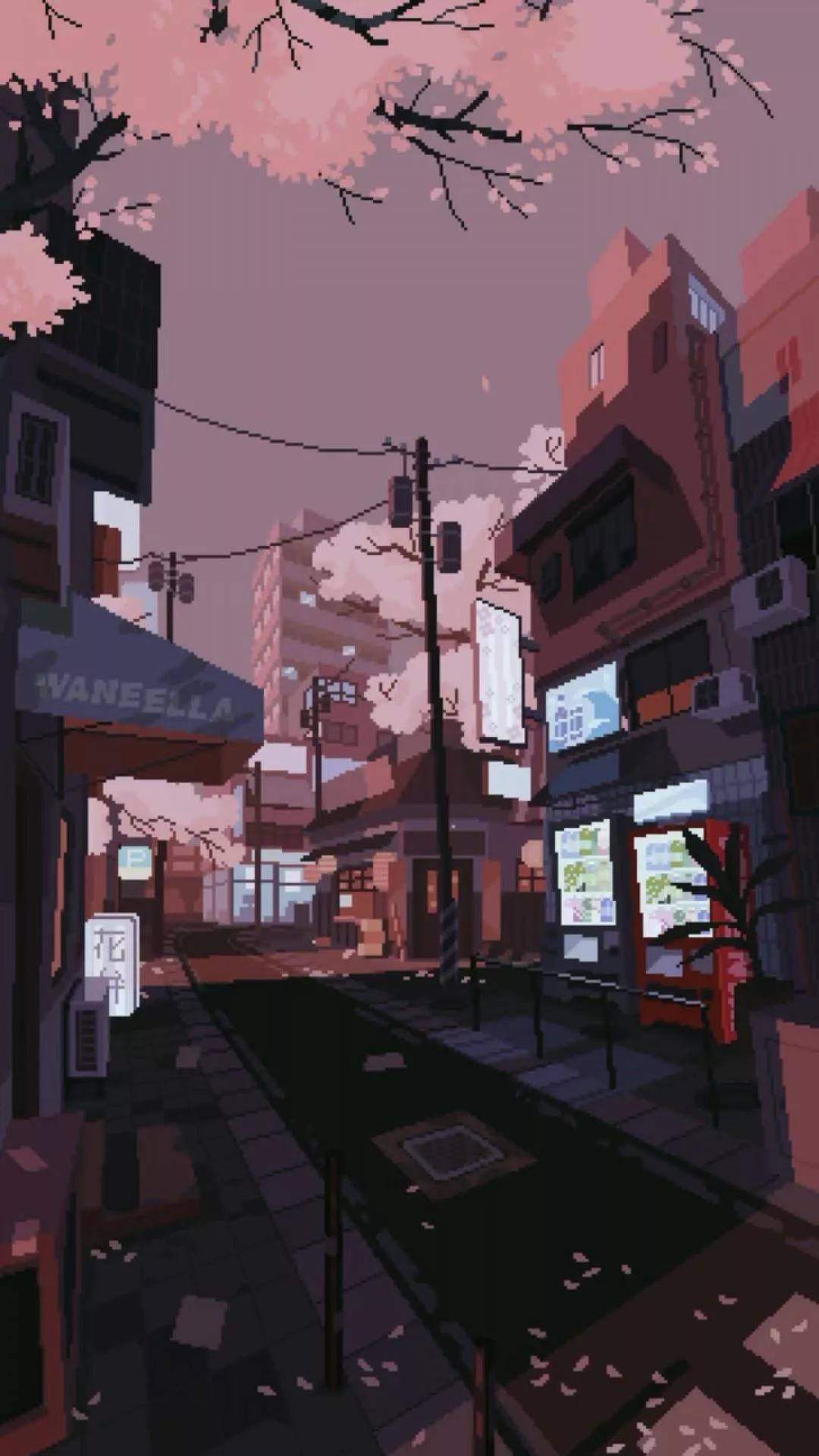 Aesthetic Anime Pixel Street Phone
