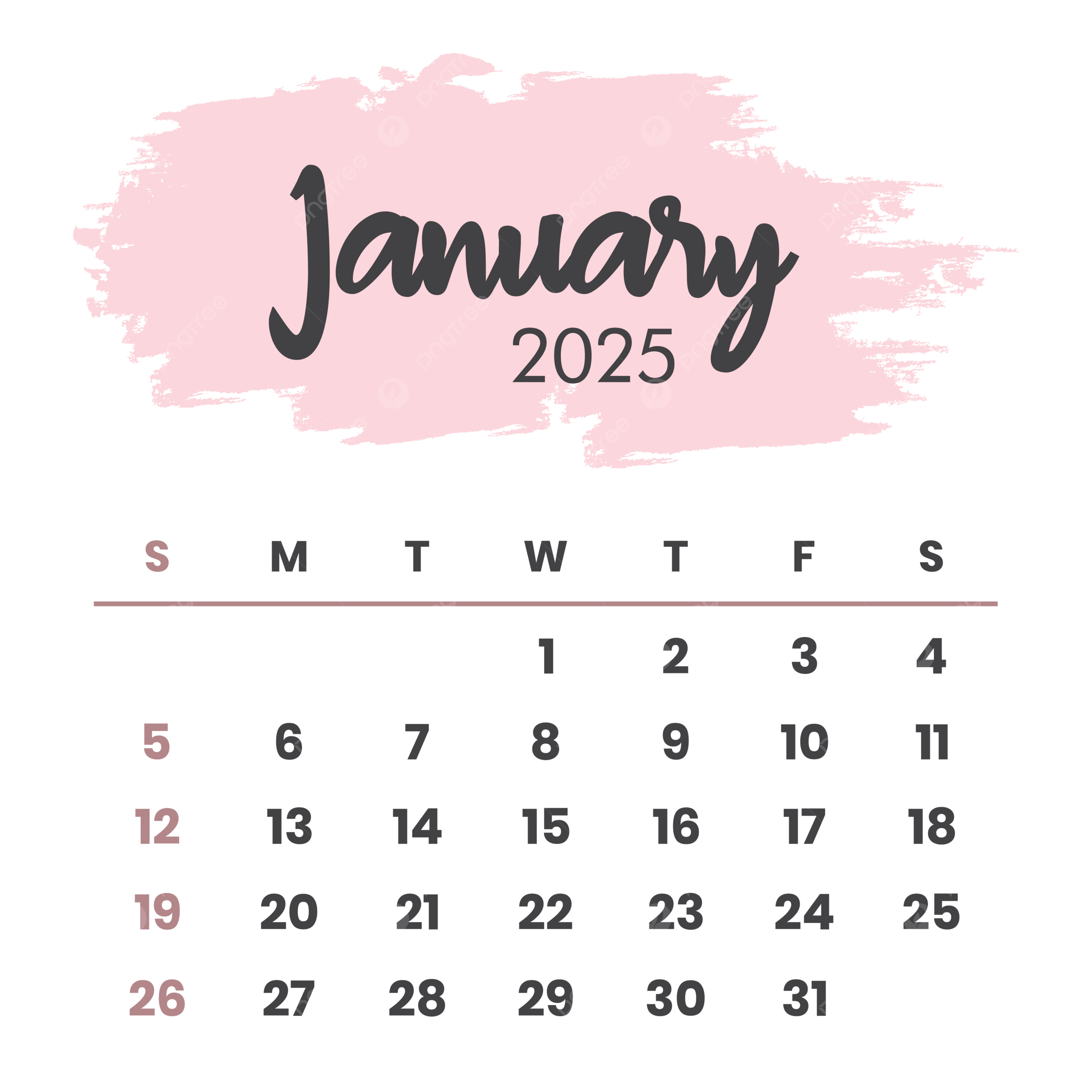 January 2025 Calendar Layout Printable
