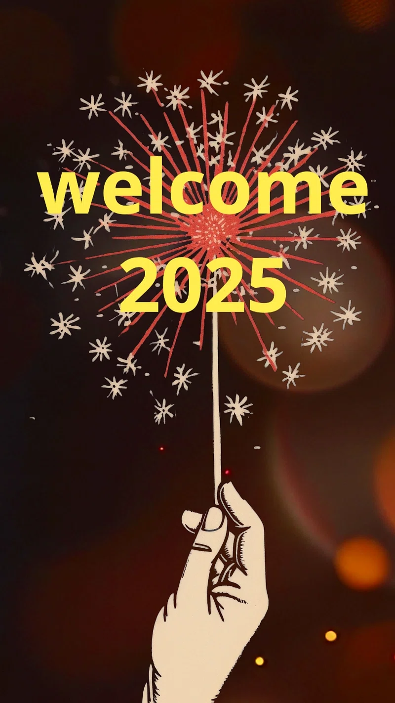 New year 2025 phone wallpaper. Premium