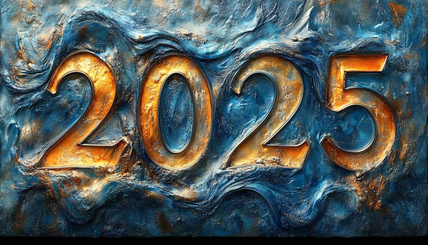 2025 New Year Wallpaper: Abstract Gold