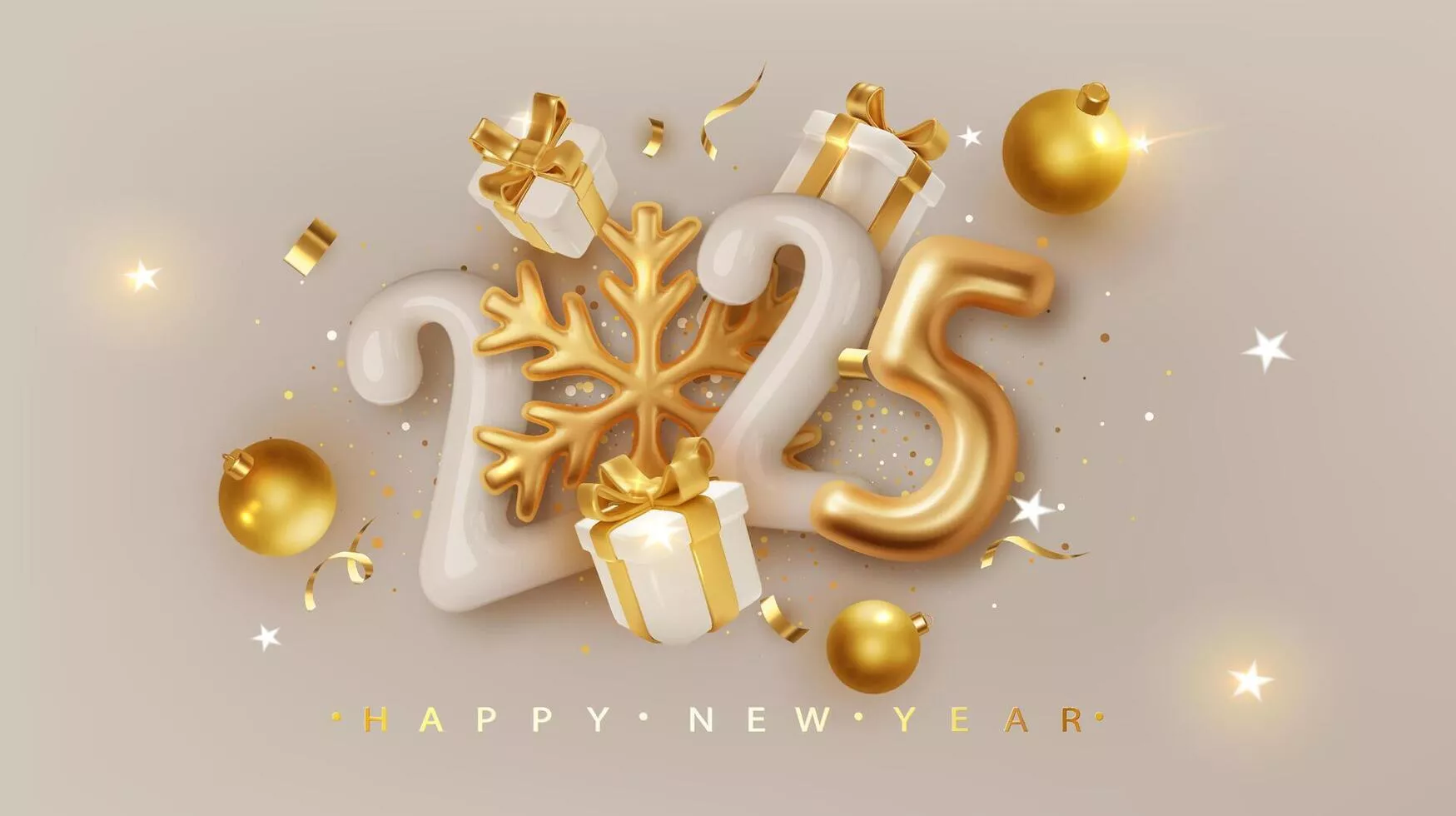 Happy New Year 2025 Vector Art, Icon