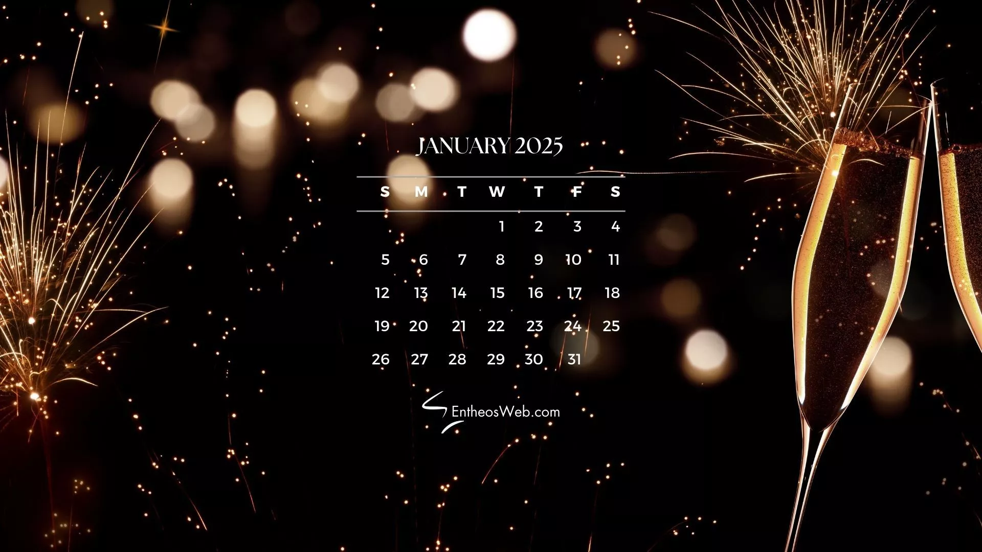 January 2025 Calendar Desktop Wallpaper