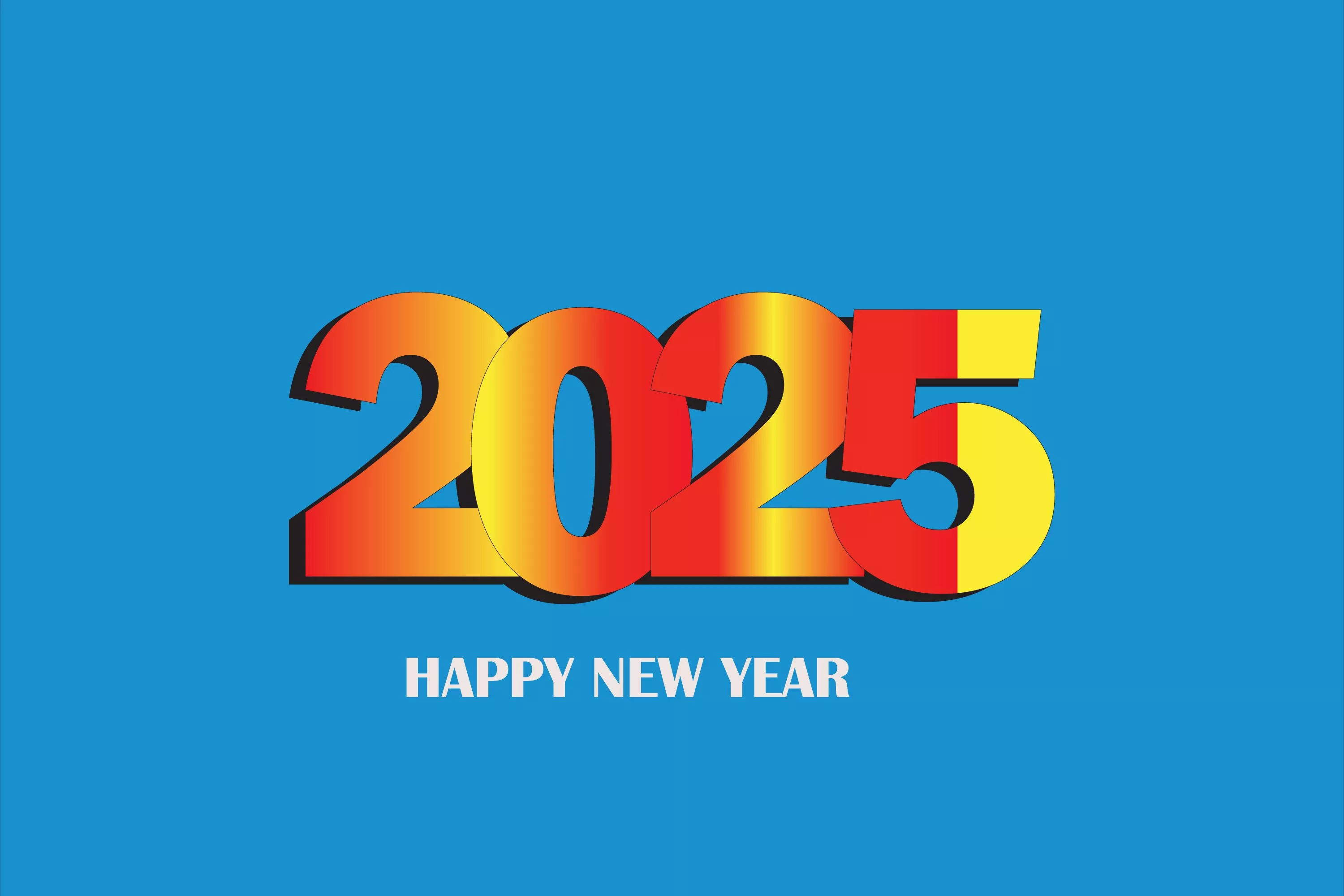 Picture New year English 2025 Word