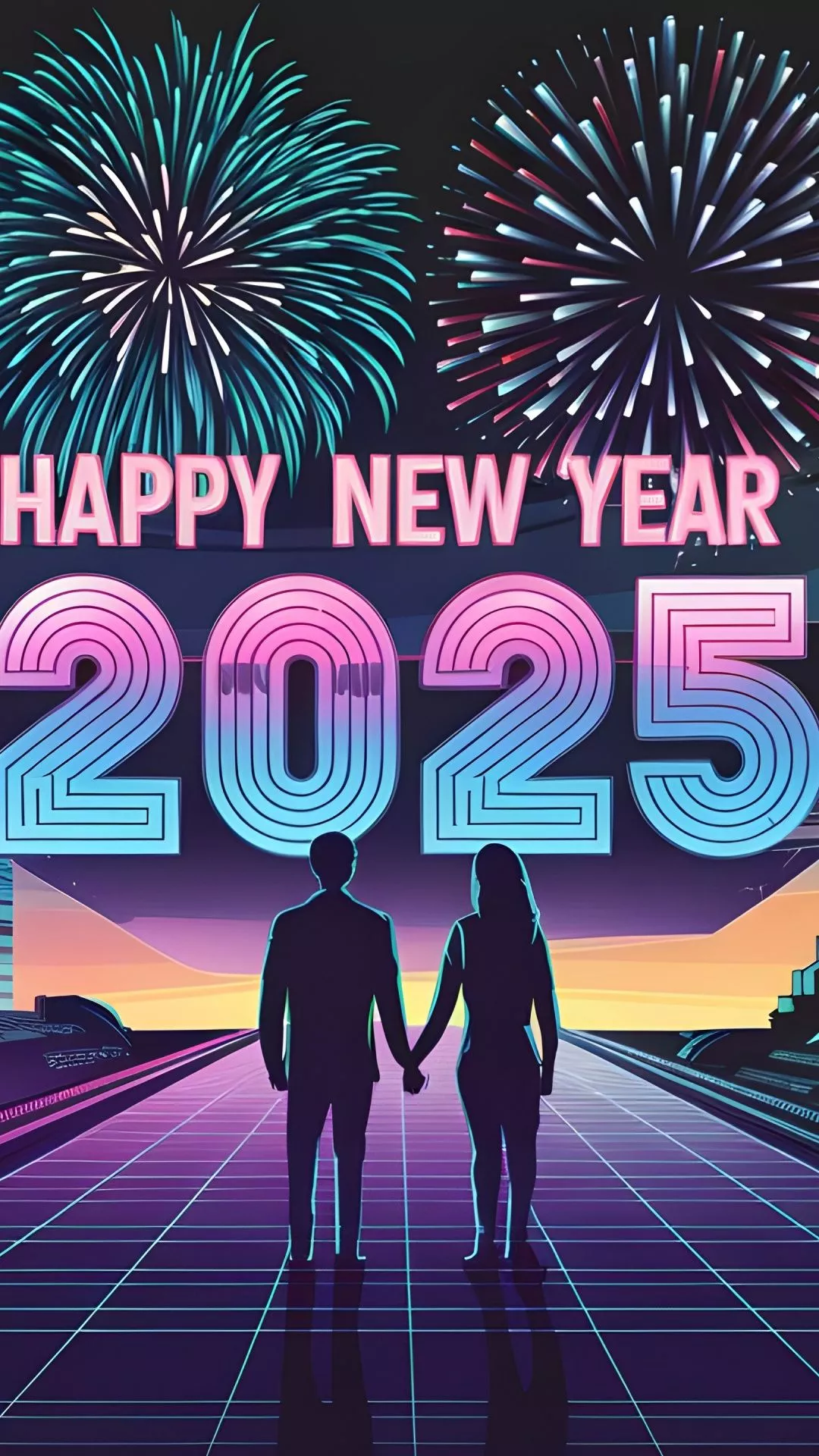 Happy New Year 2025 Wallpaper 4K