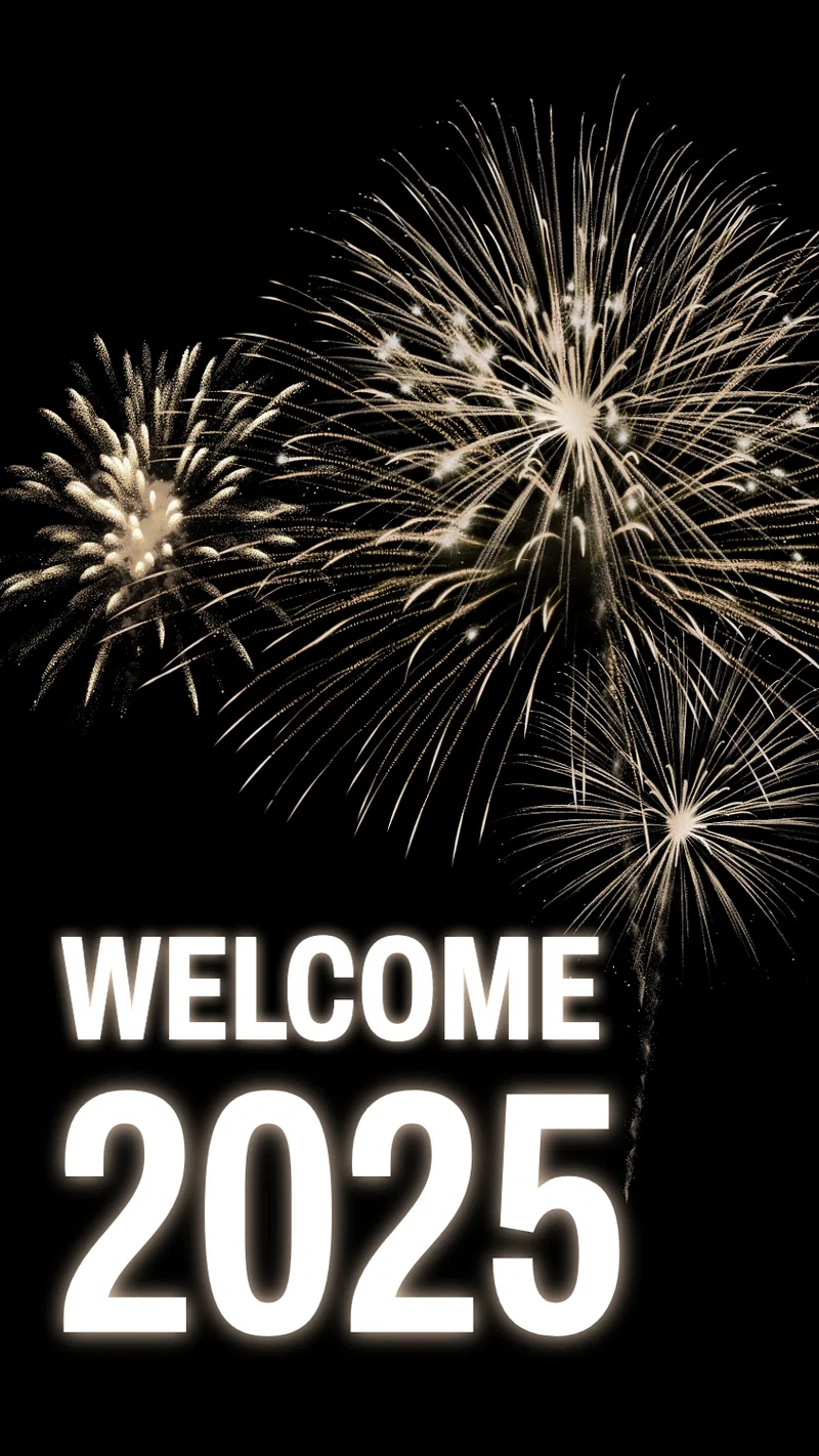 New year 2025 phone wallpaper. Premium