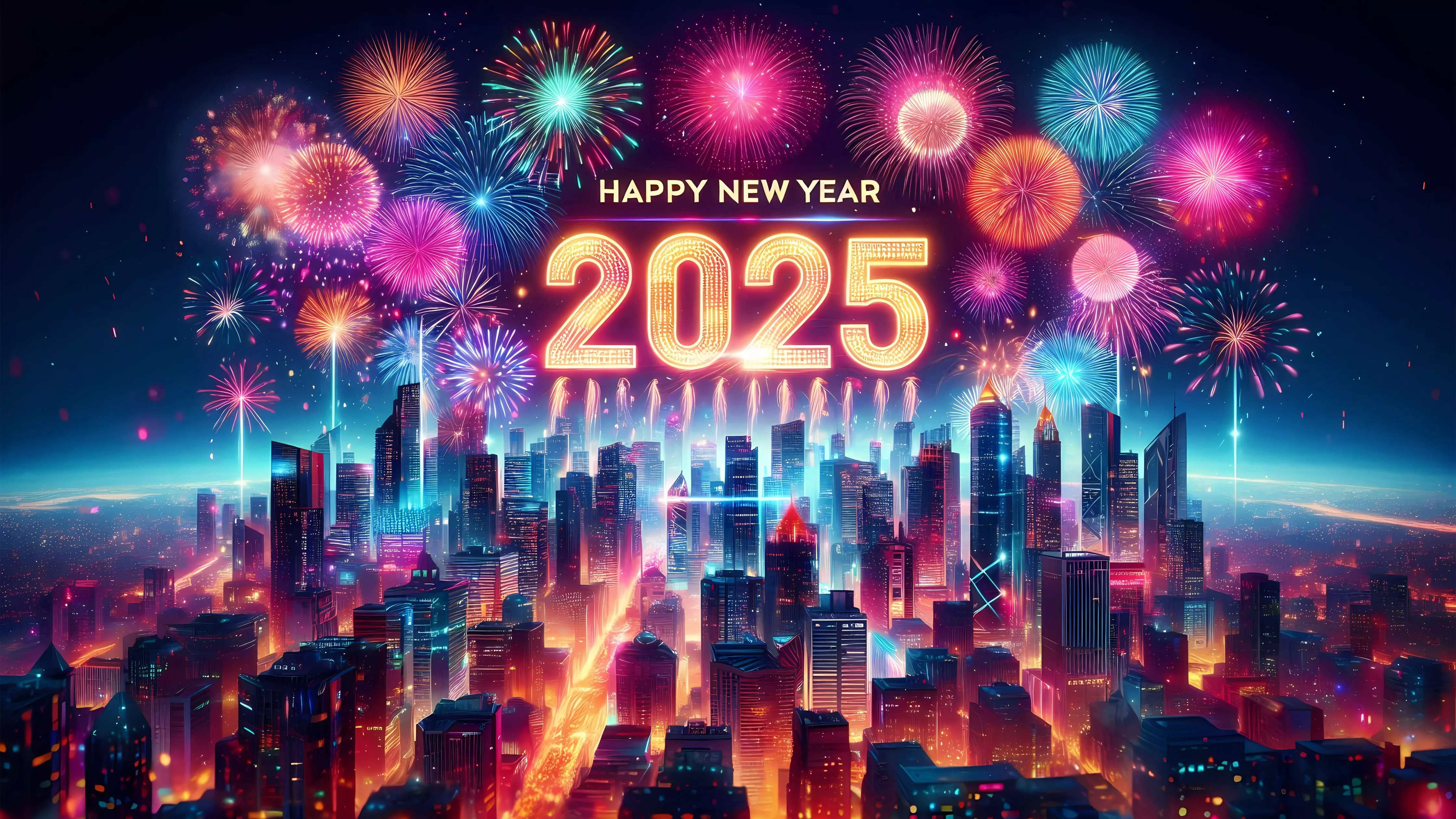 2025 Wallpaper 4K, New Year celebrations