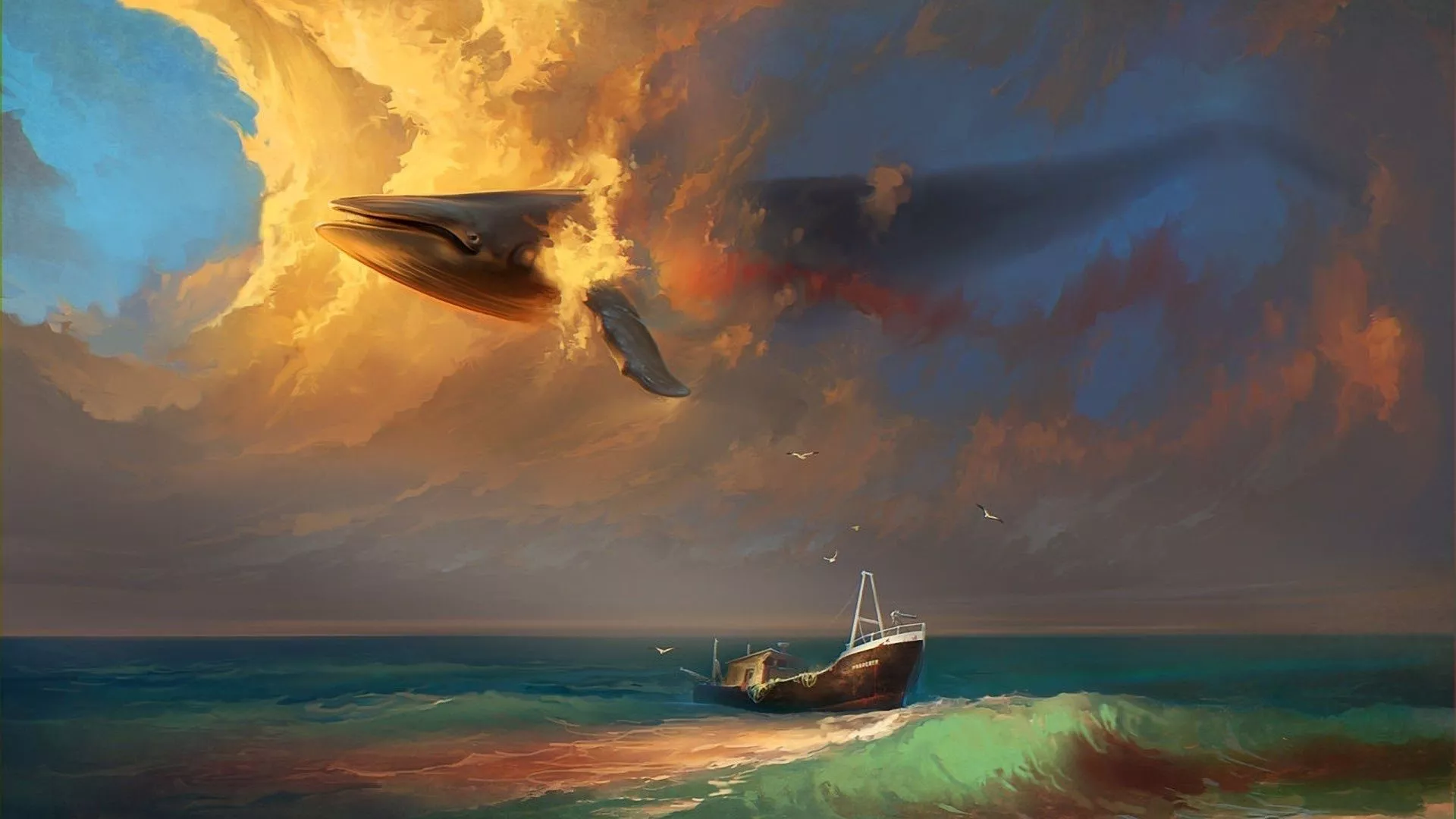 Surreal Whale Fantasy HD Wallpaper