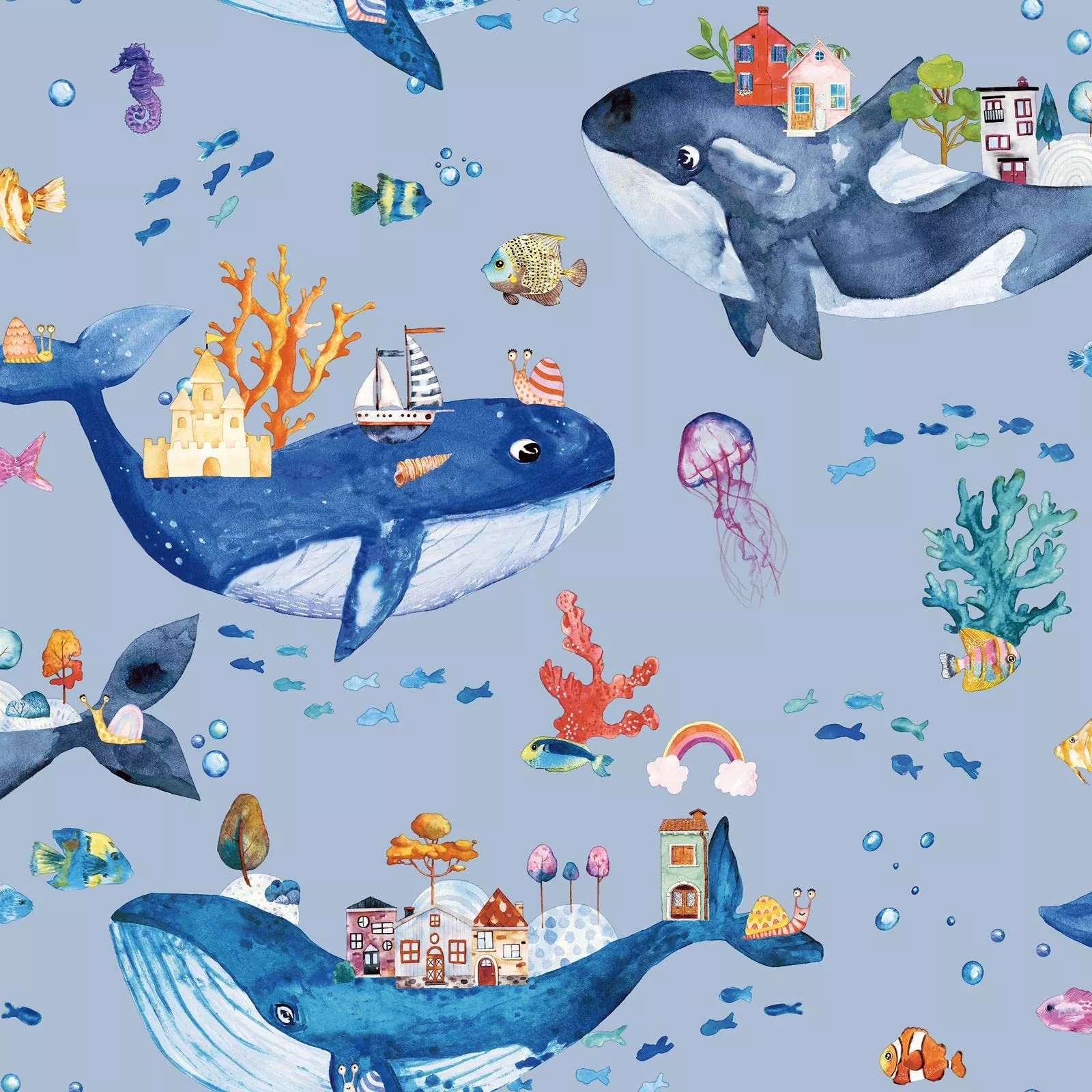 Whale Town Fantasy Paint Sea Life