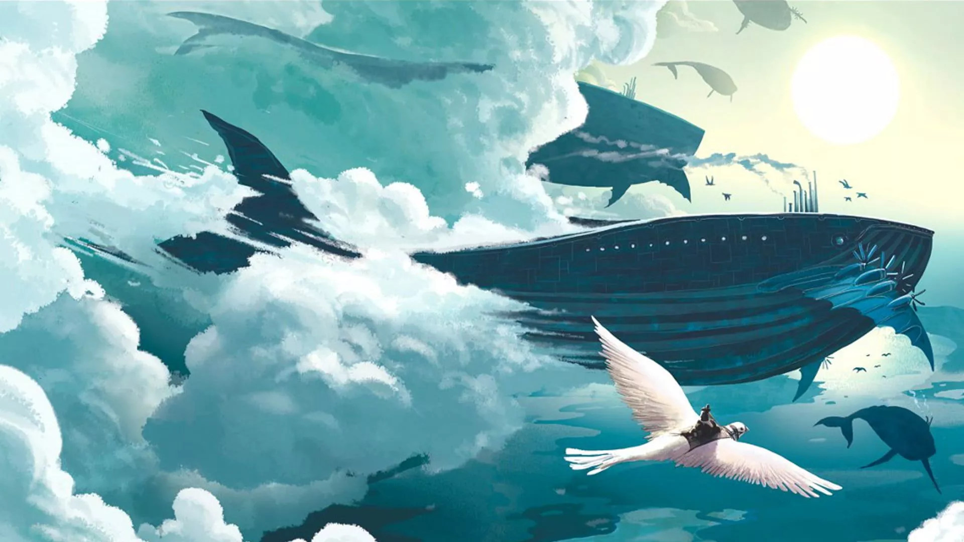 Humpback whale illustration, fantasy