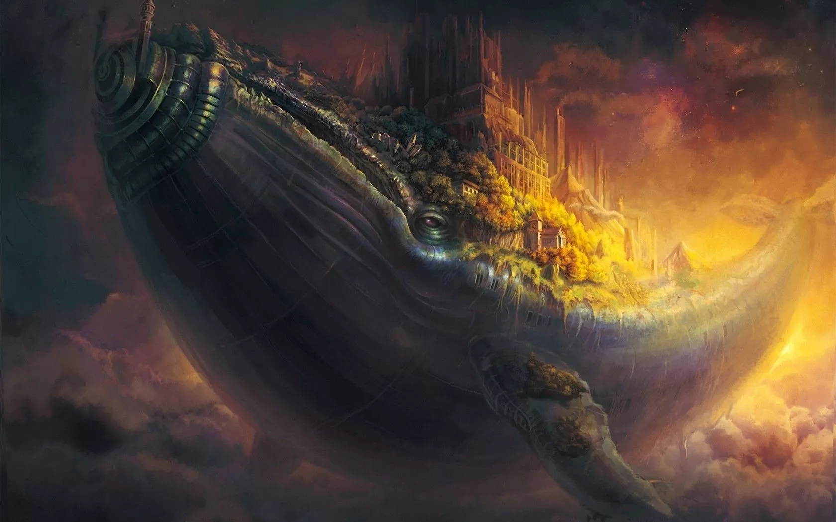 whale, fantasy art