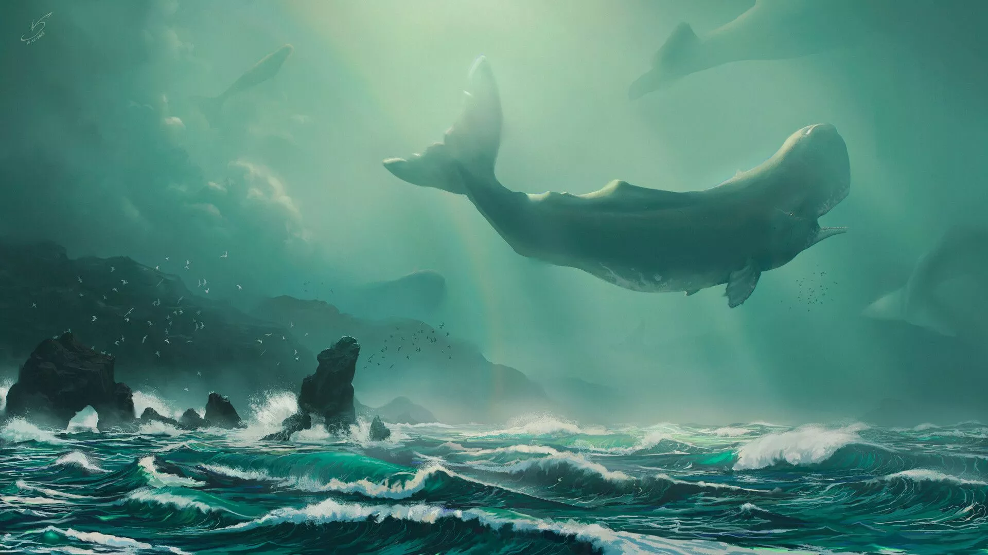 Fantasy Whale HD Wallpaper