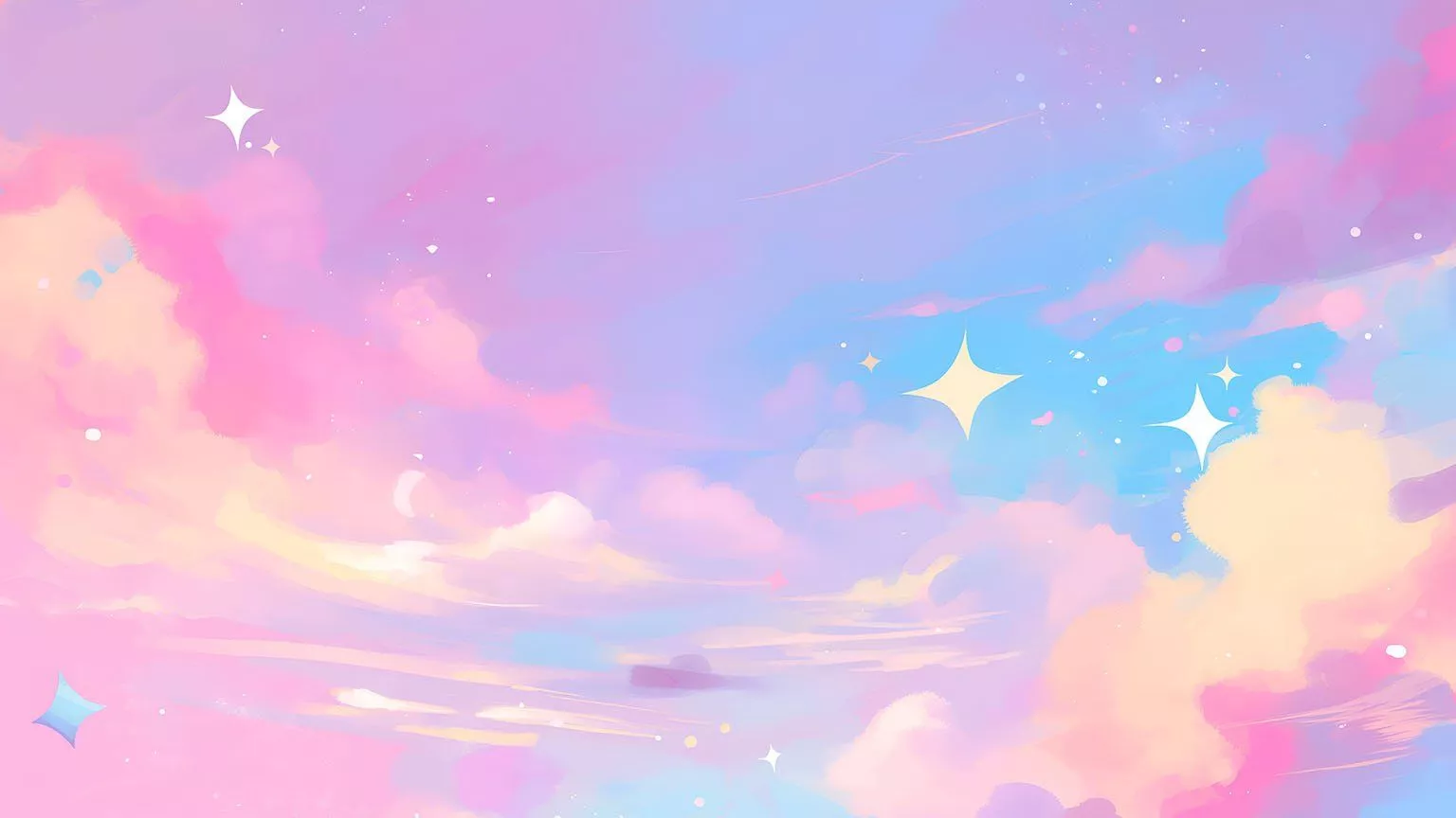 Dreamy Pastel Starry Night Desktop