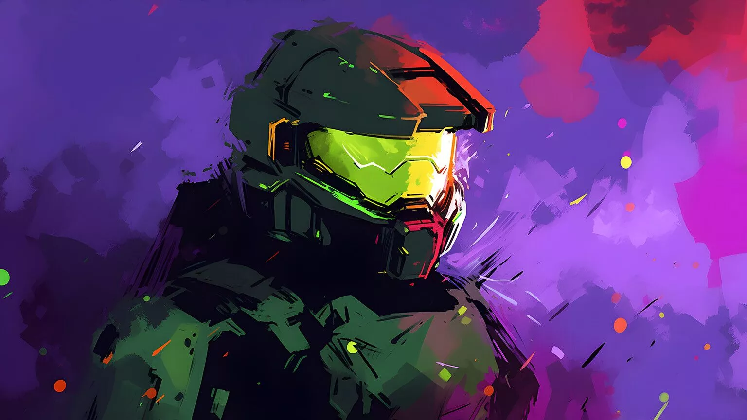 Master Chief Purple Art Desktop