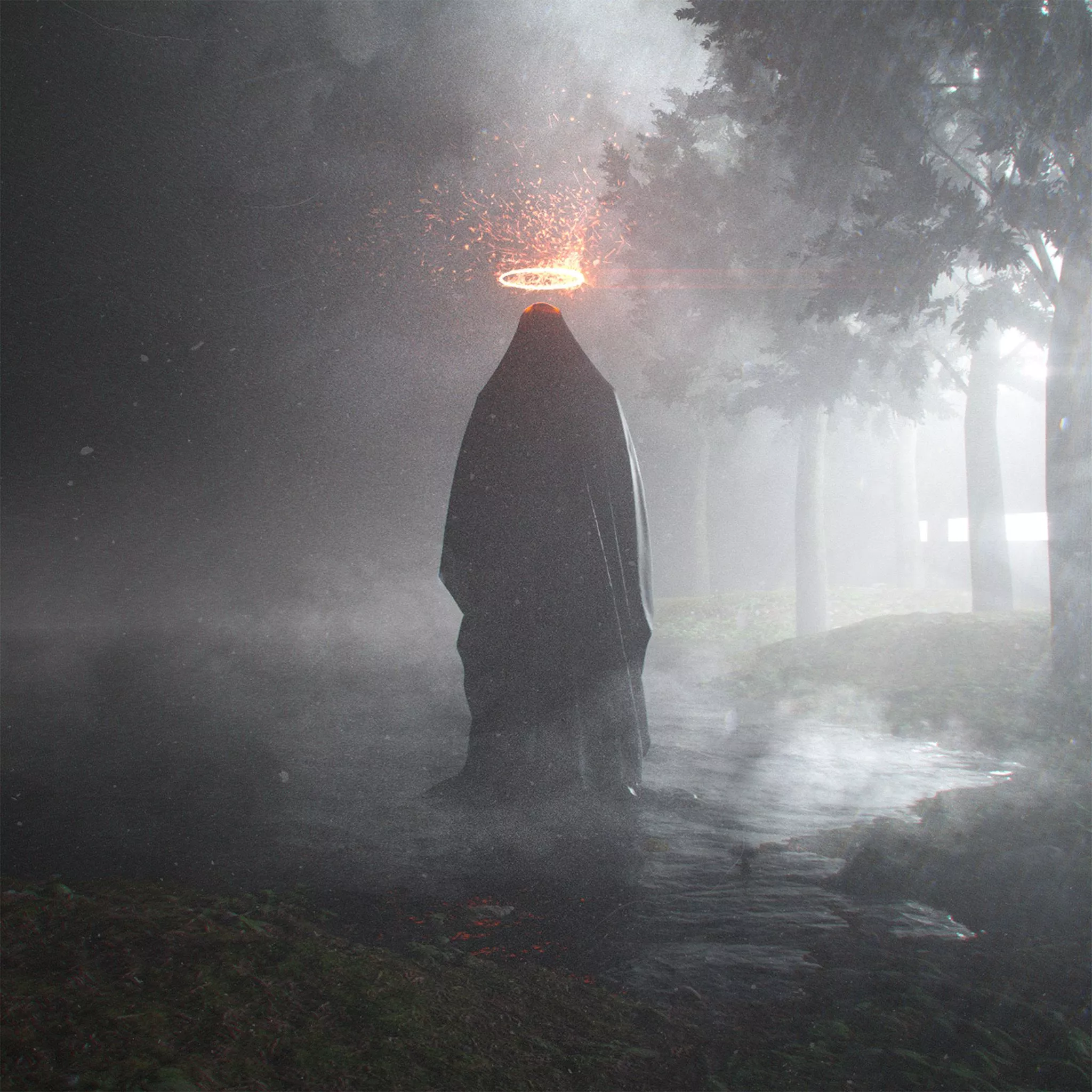 Ghost Rain Dark Scary Art