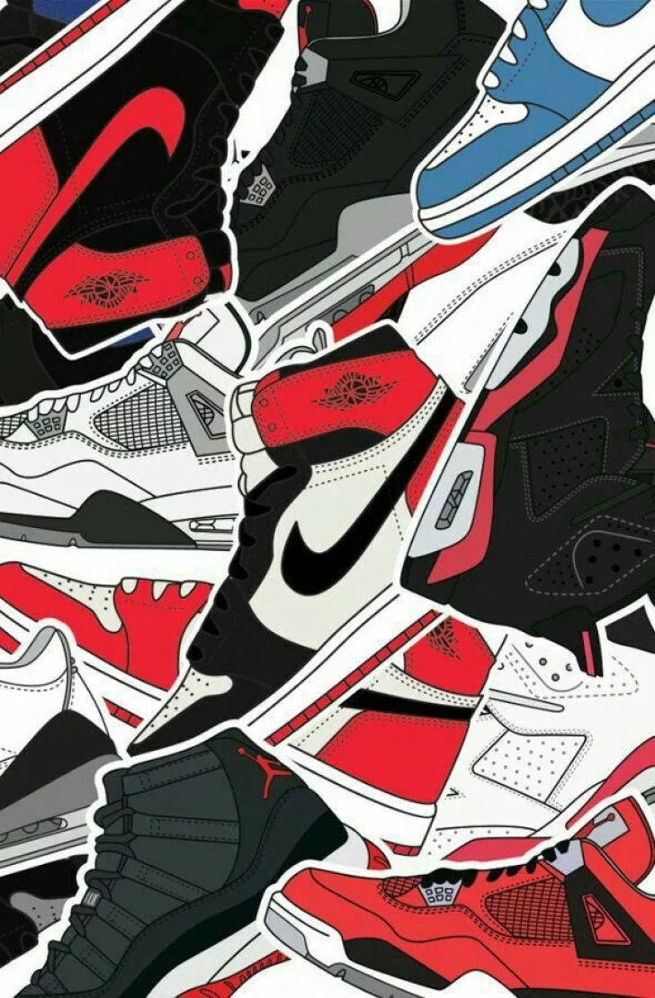Cartoon Jordan Shoes HD Wallpaper