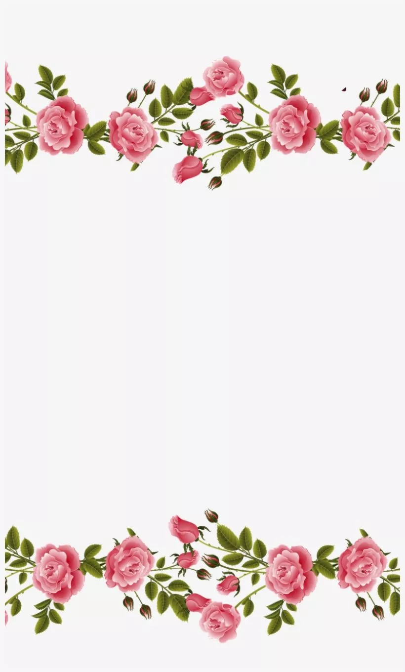 Pink Flowers Clip Art Border