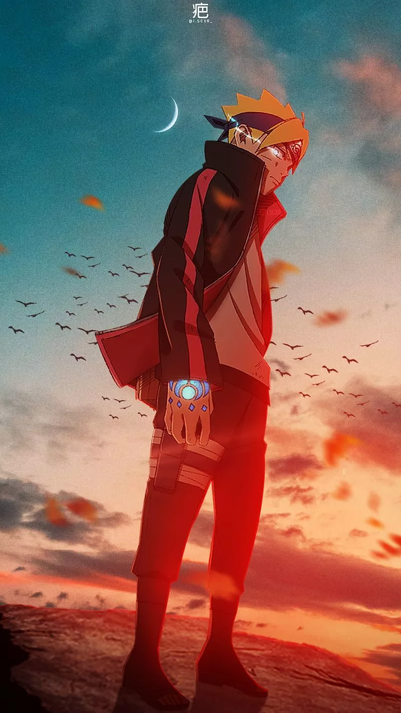 Boruto Uzumaki, sky, blue sky, moon