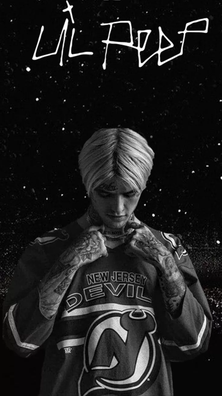 Lil Peep Wallpaper Grey Black