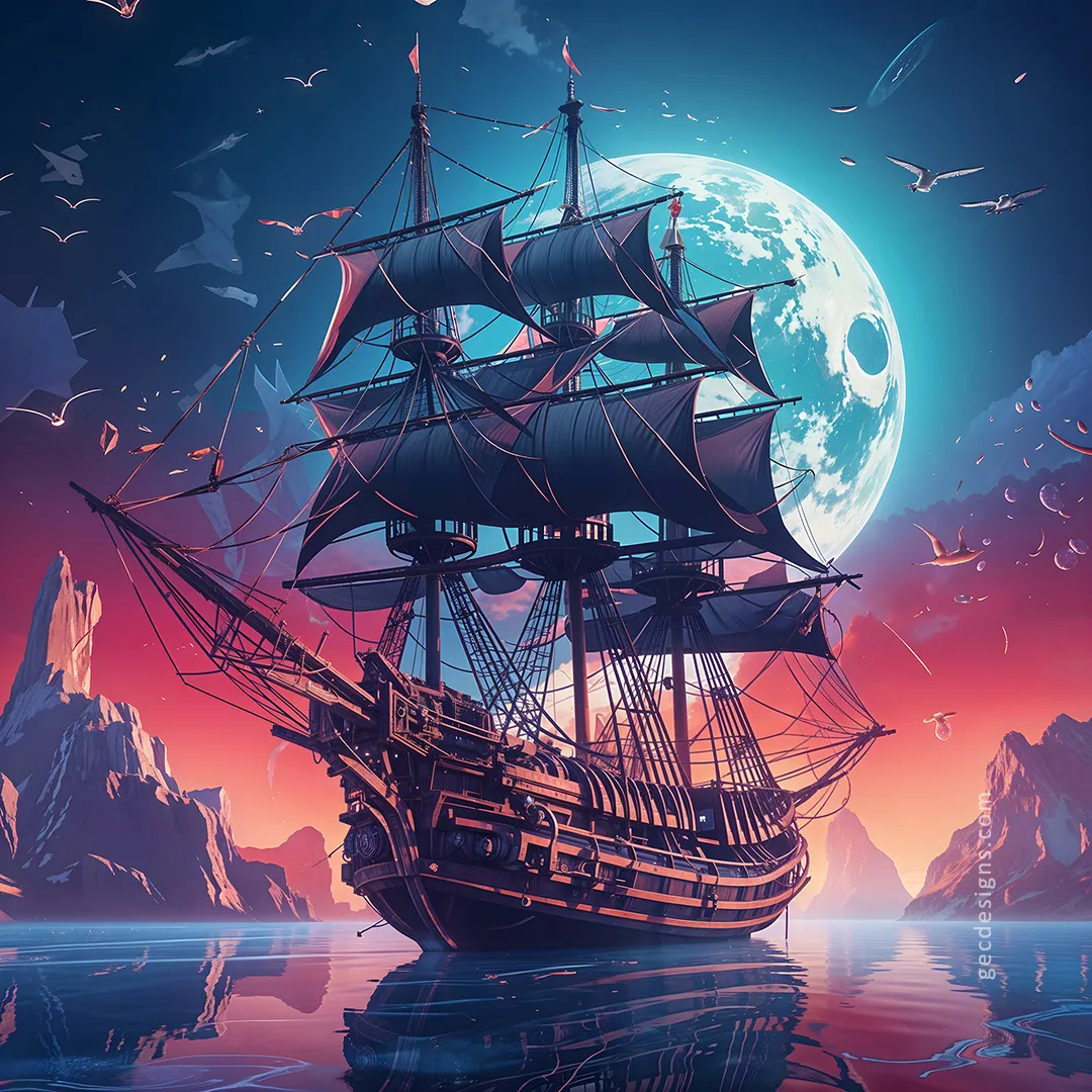 Sailing ship in the sea wallpaper