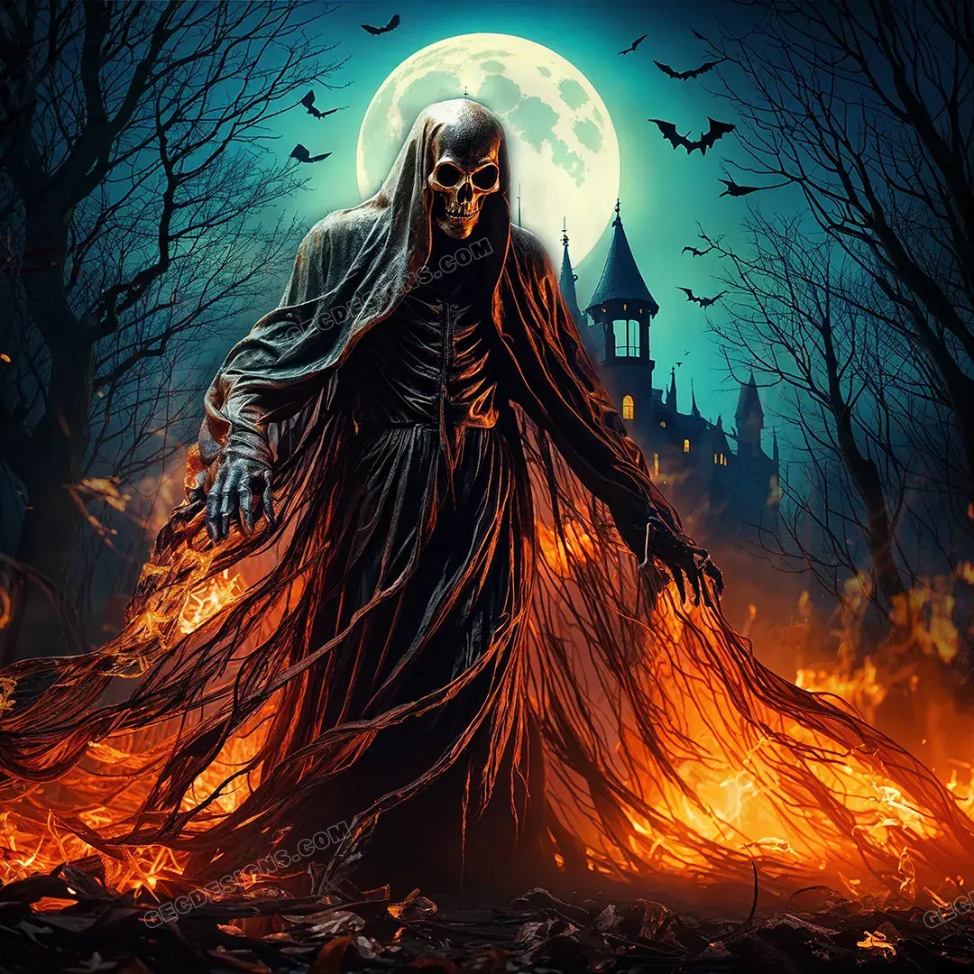 Halloween wallpaper, Ghost emerging