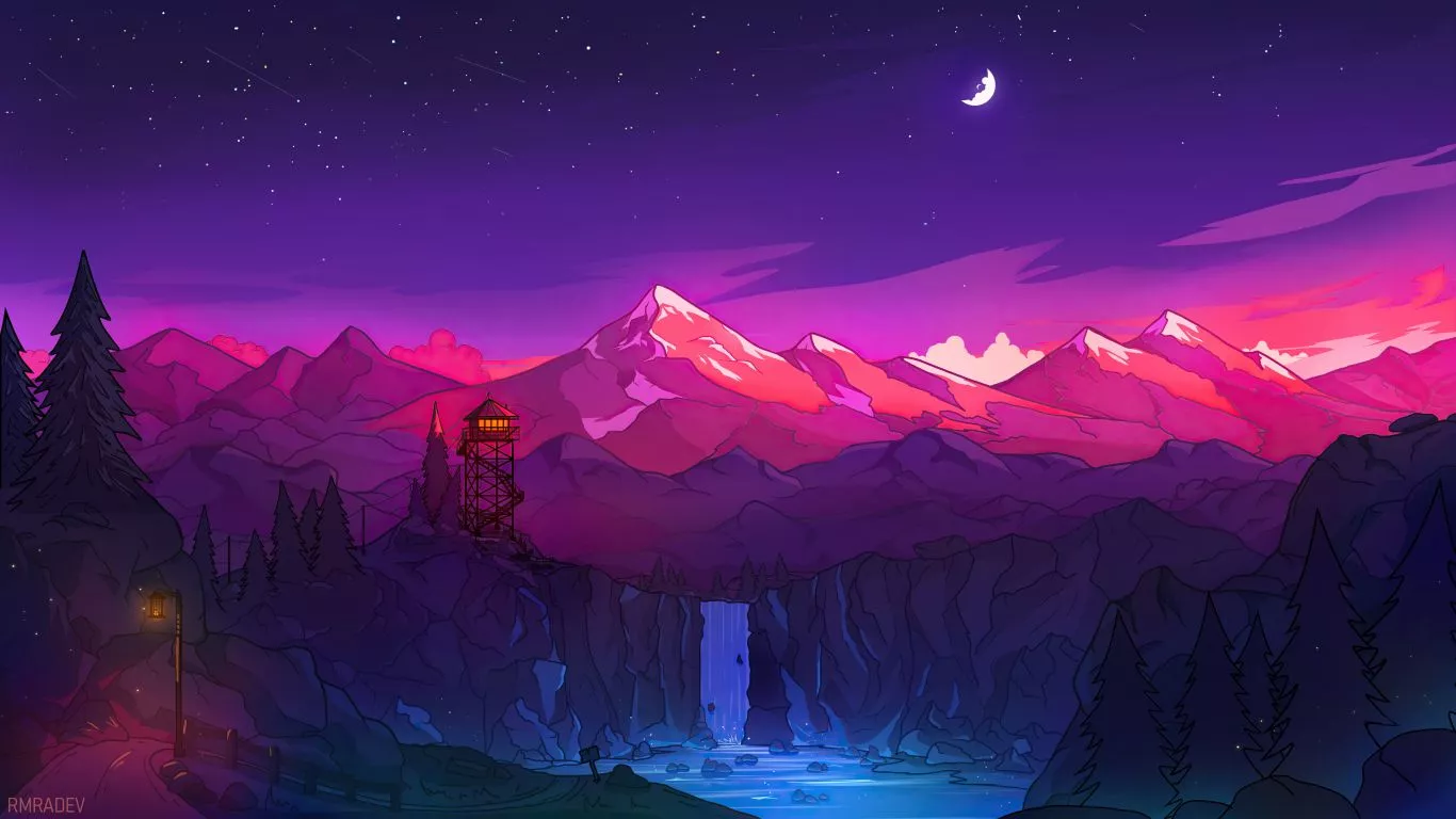 wallpaper 1366x768 colorful mountains
