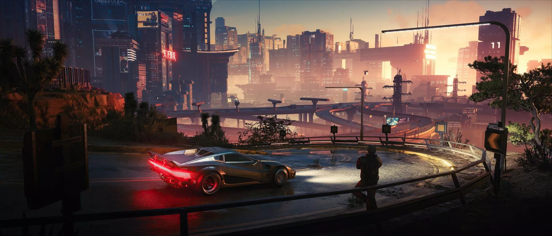 Cyberpunk 2077 Futuristic City Highway