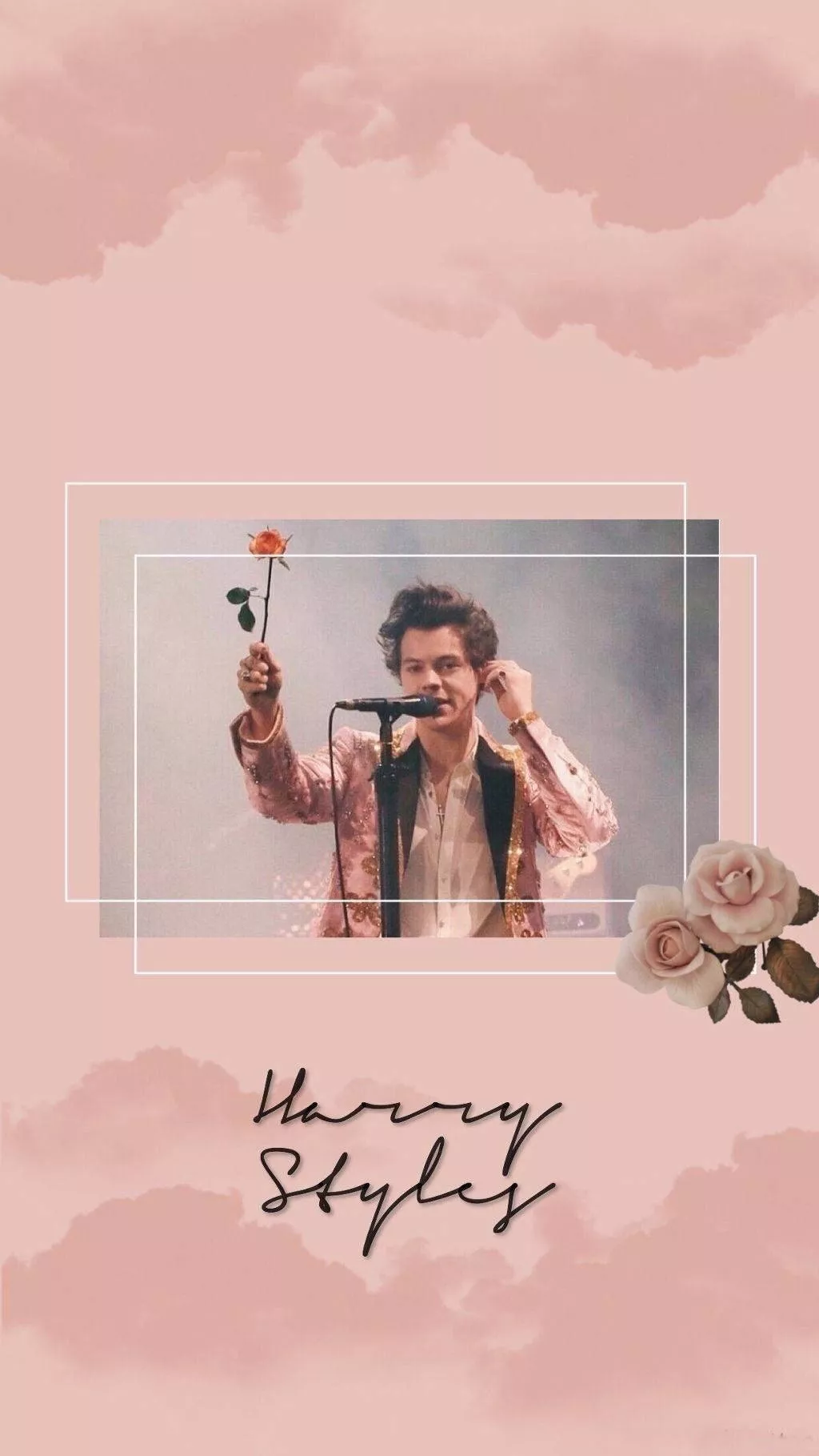 Harry Styles Aesthetic Pink Background