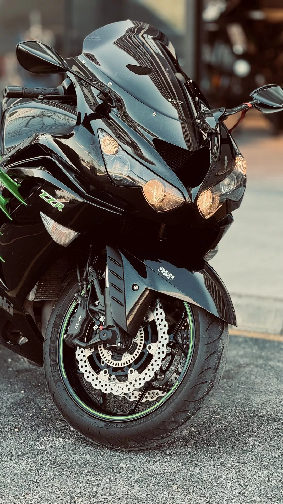 Wallpaper kawasaki, city, motorcycle