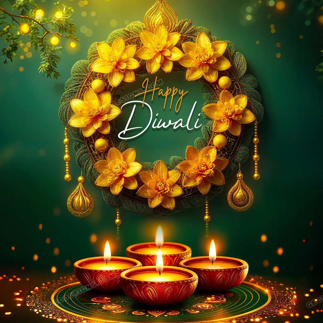 Happy Diwali, wishes with diya