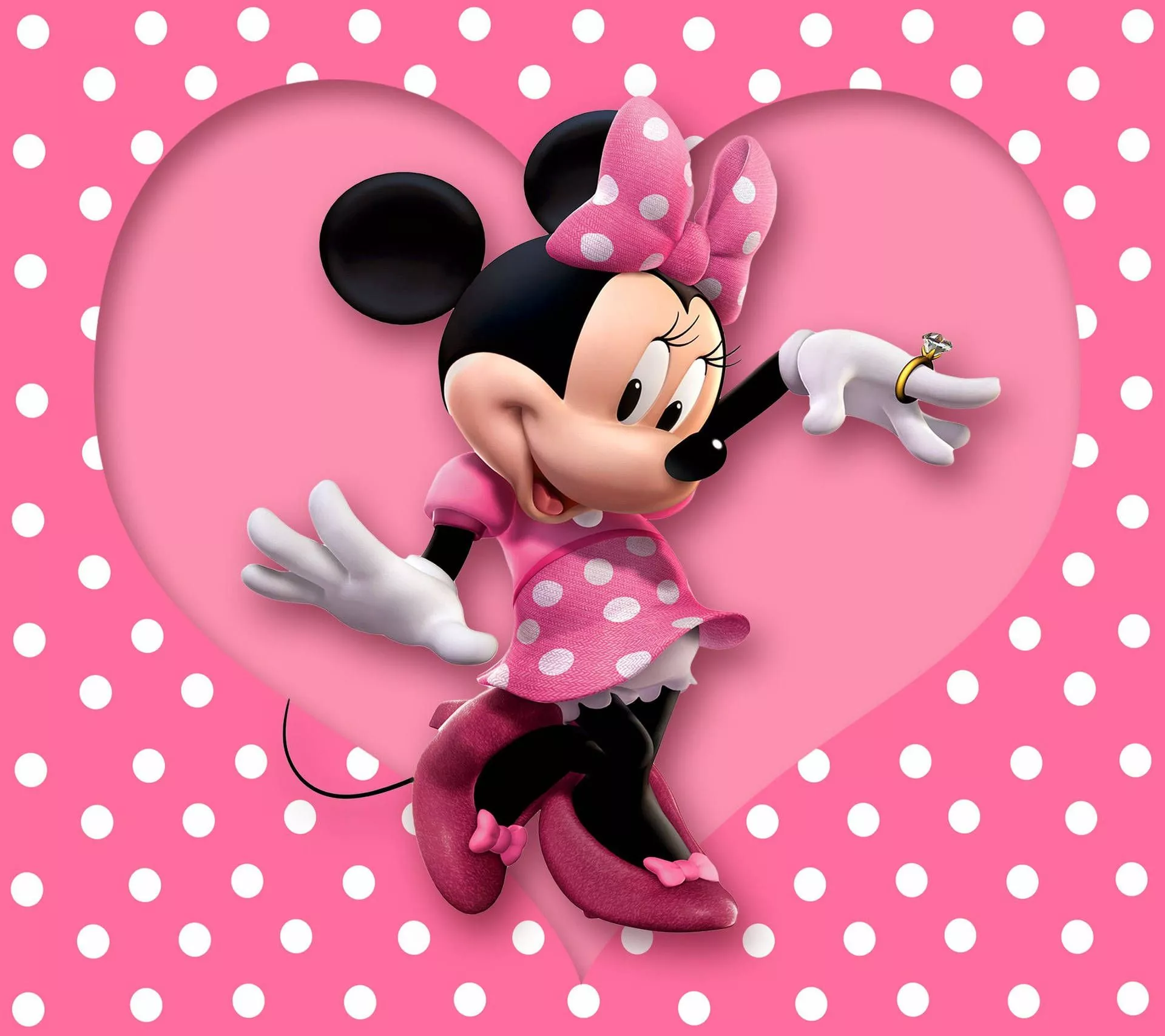 Minnie Mouse Wearing Diamond Ring