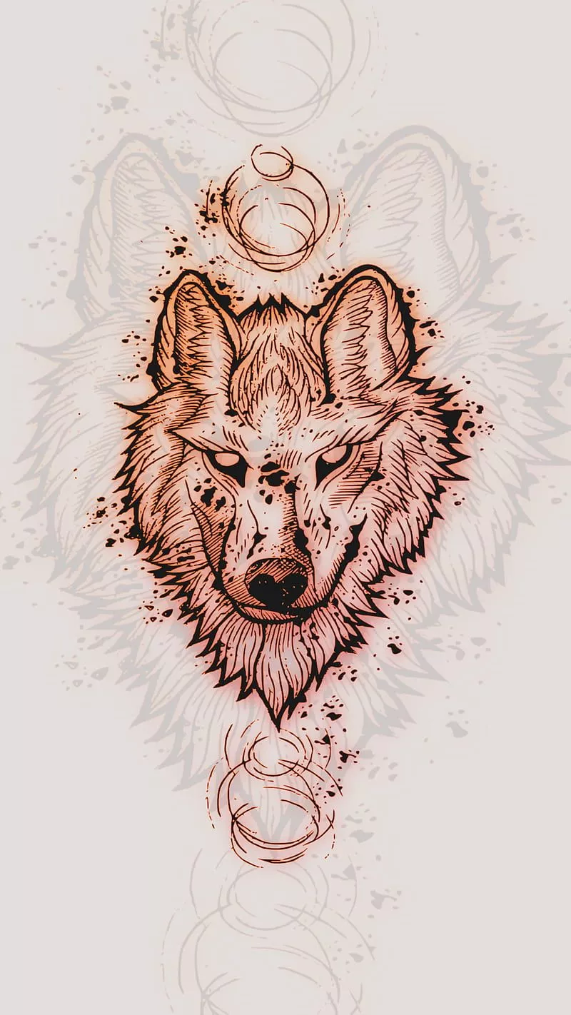 Wolf, drawing, HD phone wallpaper