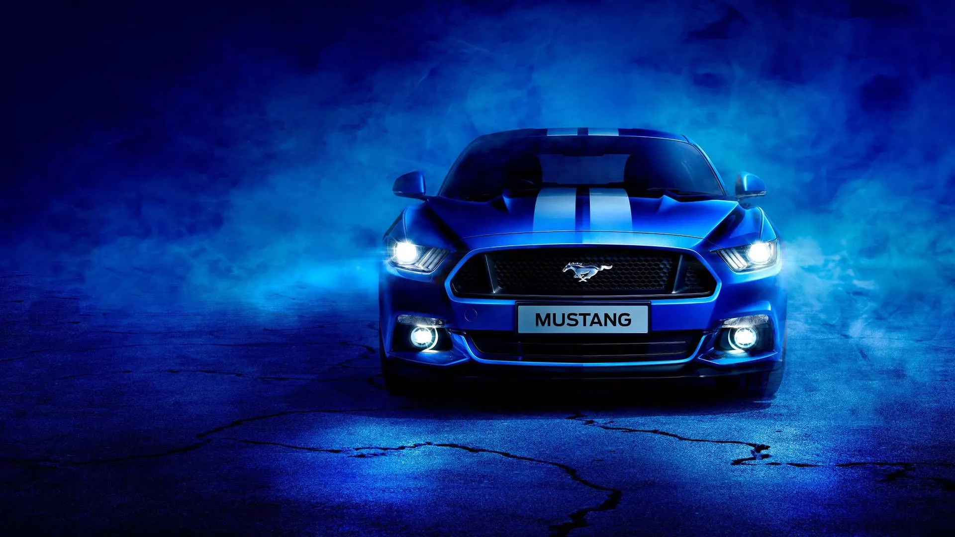 Car 4k Metallic Blue Ford Mustang
