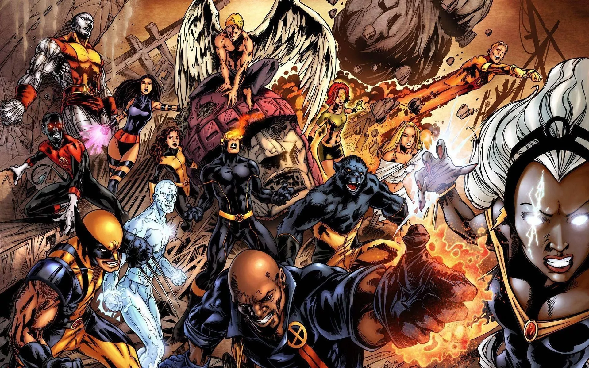 X Men Digital Comic Art Wallpaper