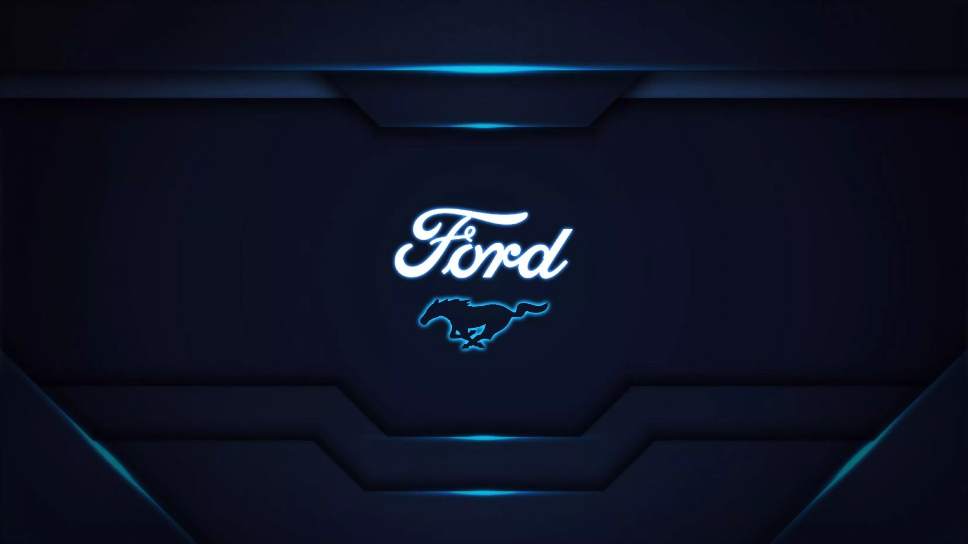 Ford Mustang Car Brands Logo Glow