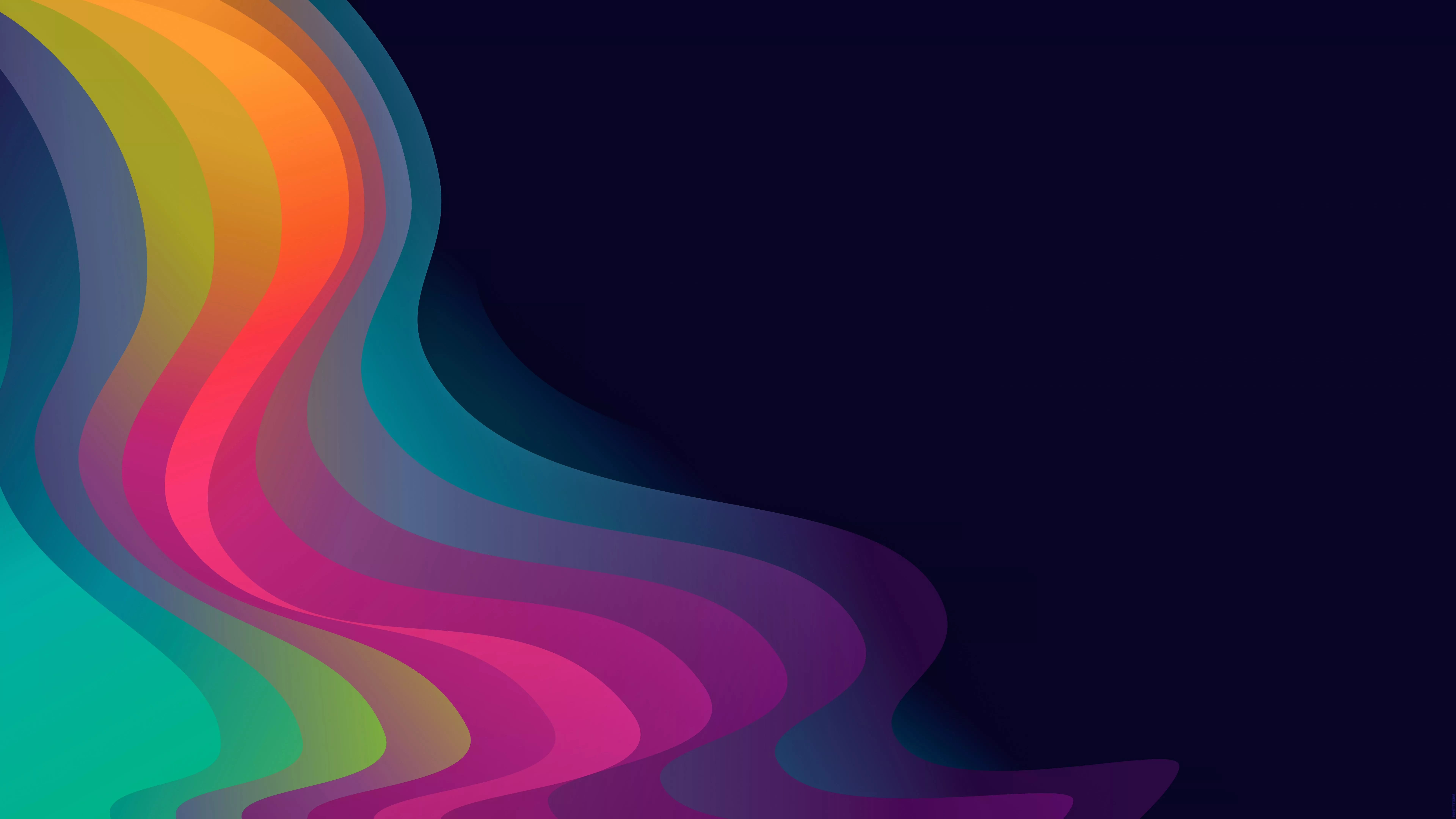 Wavy Colors 8K Wallpaper, HD Abstract