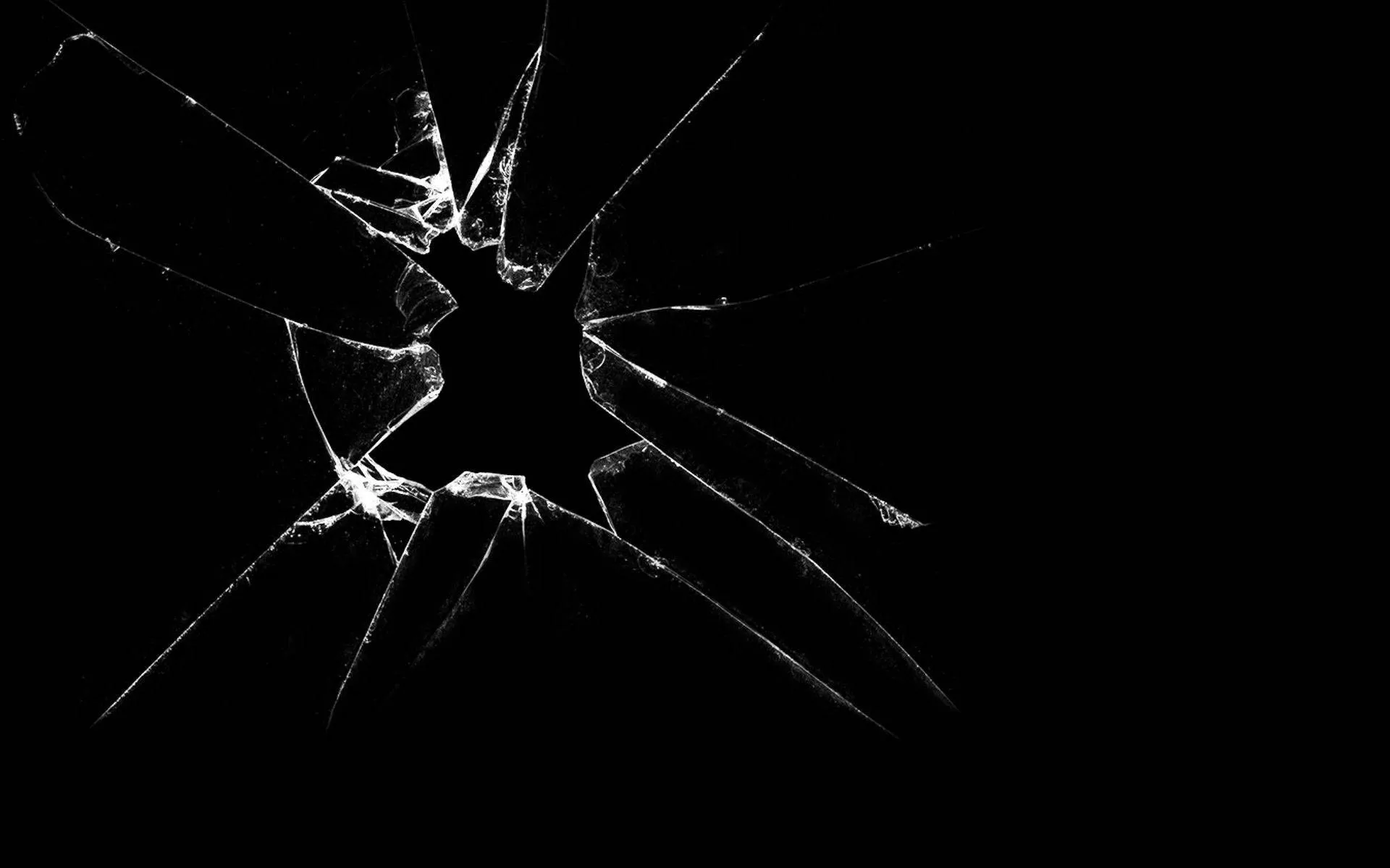 Simple Black Broken Screen HD Wallpaper