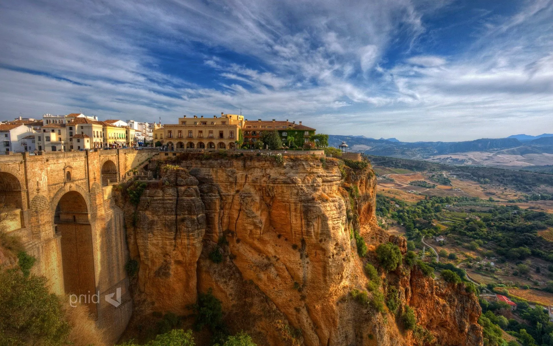 city, Old Building, Spain, Cliff