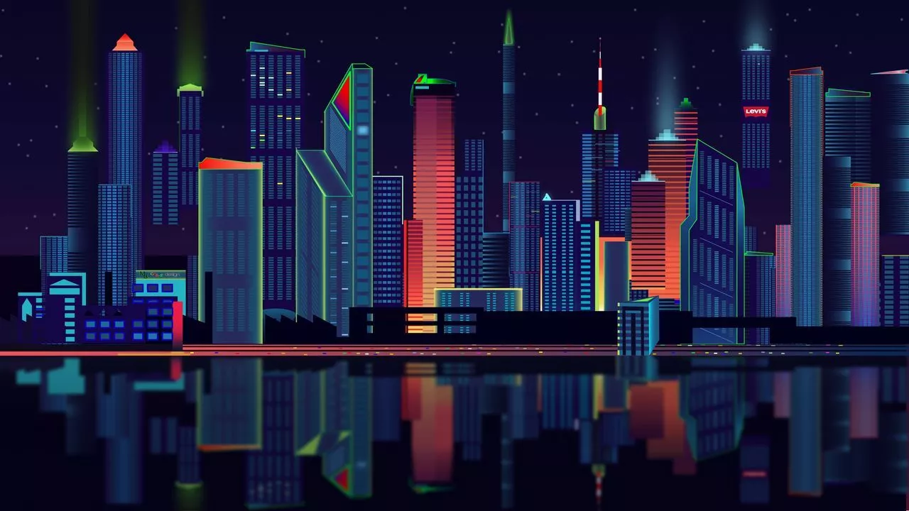 city, vector, panorama hd, hdv, 720p