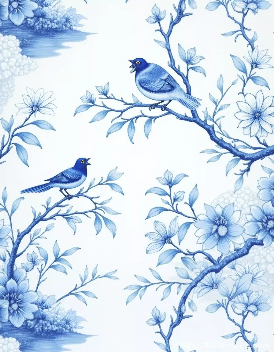 qing dynasty style wallpaper design