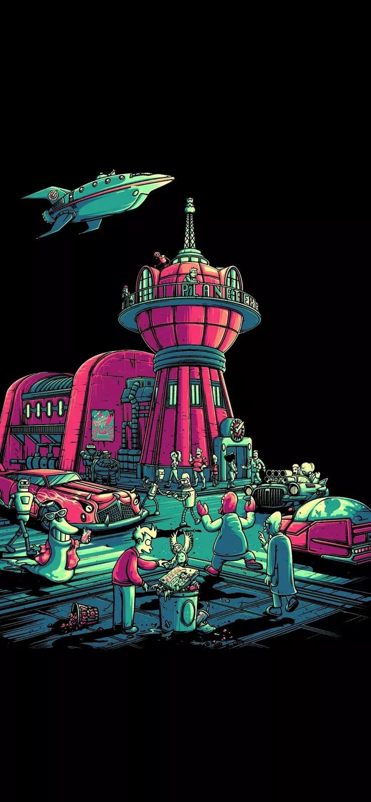 black, Futurama, artwork, TV series