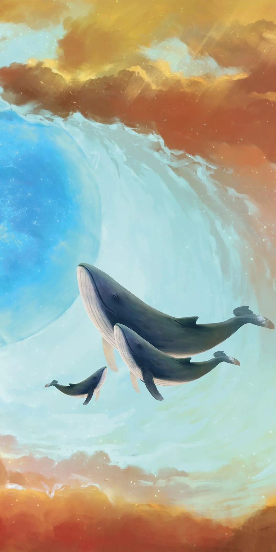 Whales Wallpaper 4K, Baby whale, Mural