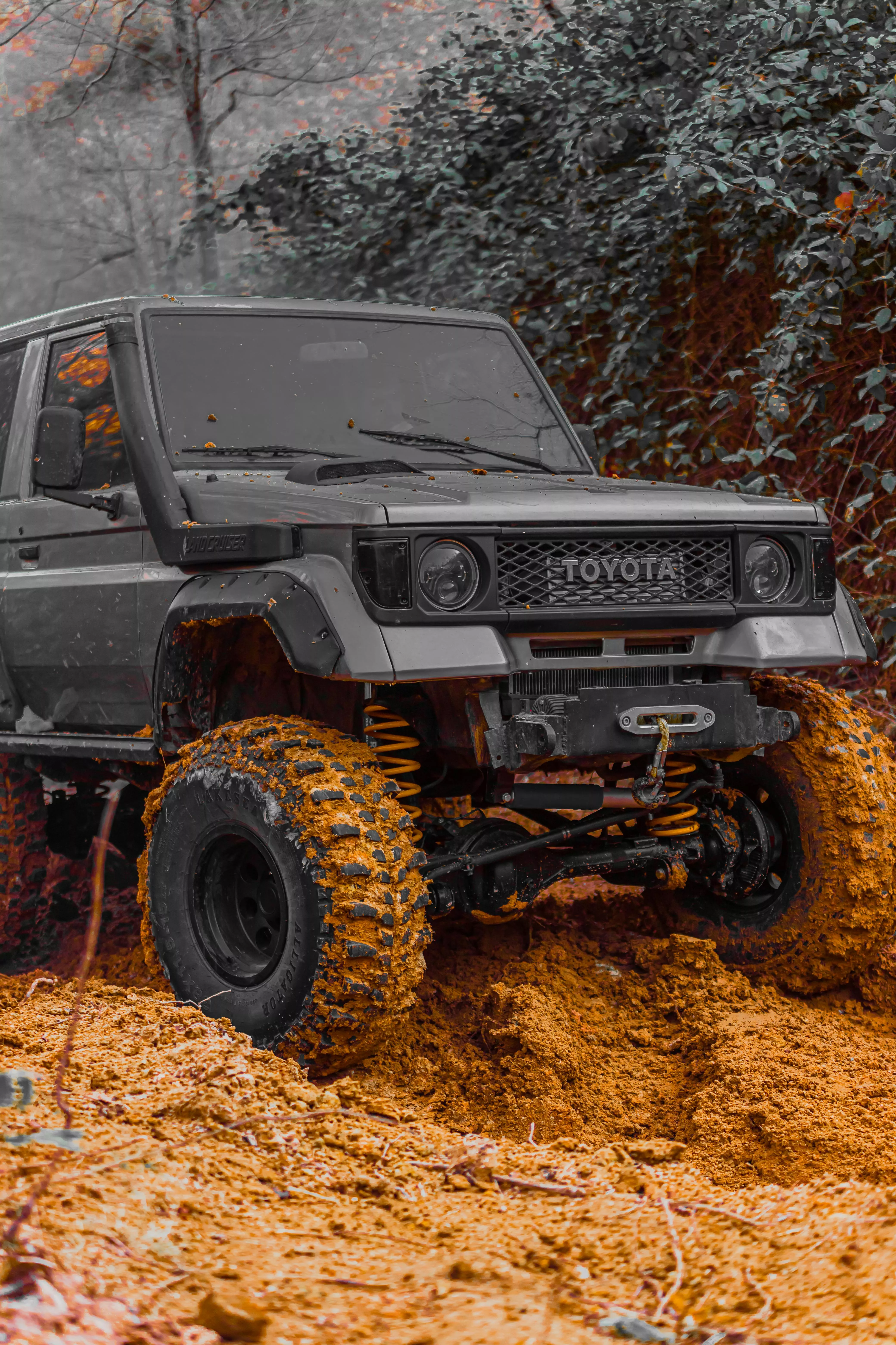 Toyota Land Cruiser on a Muddy Trail