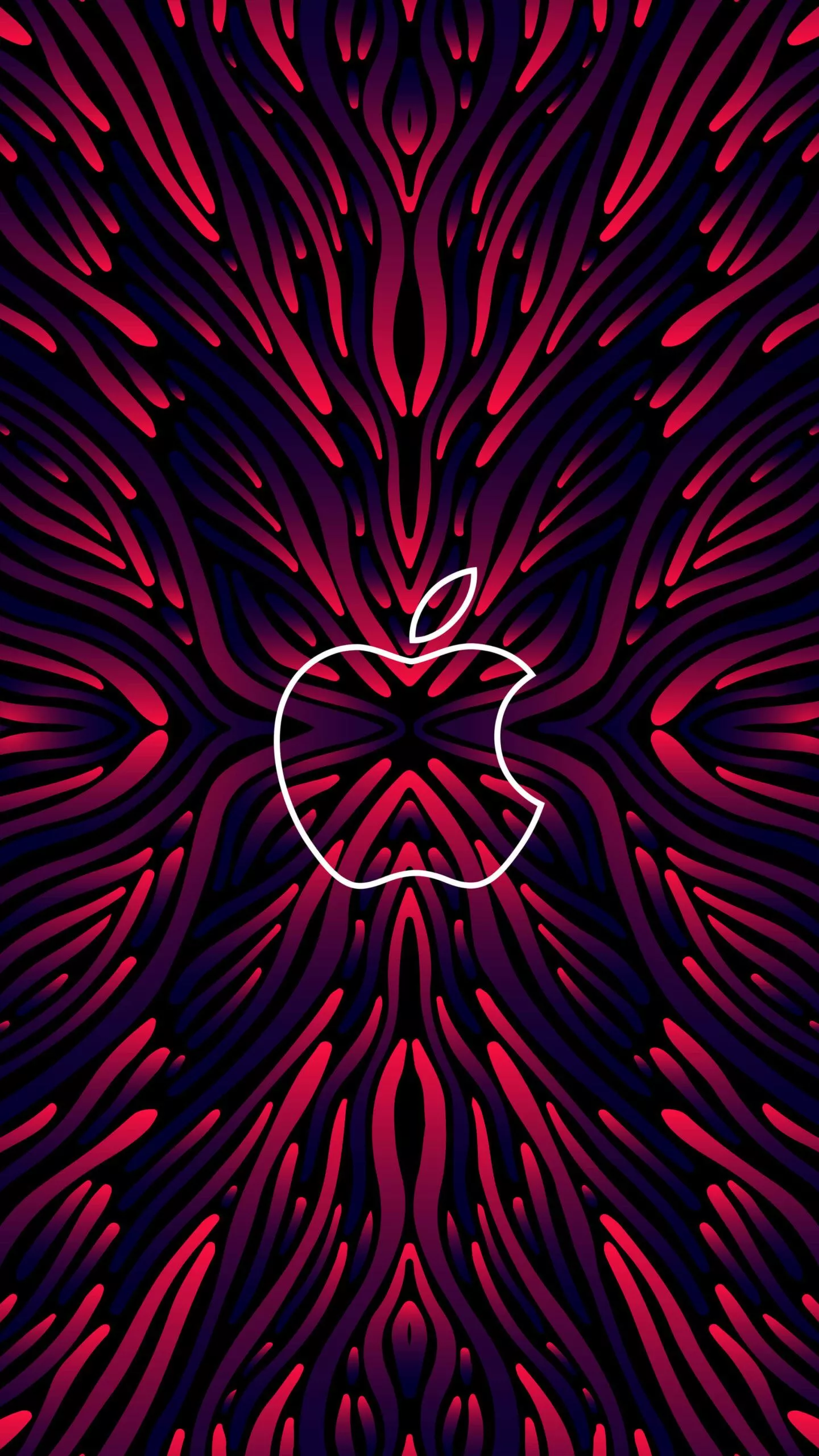 Apple Logo Red Abstract Background 4K