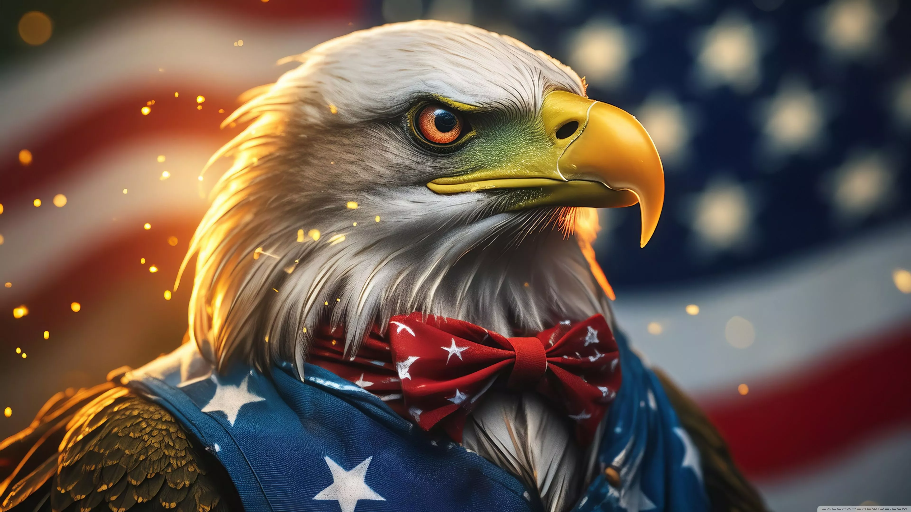 Patriotic Eagle, USA Flag Ultra HD