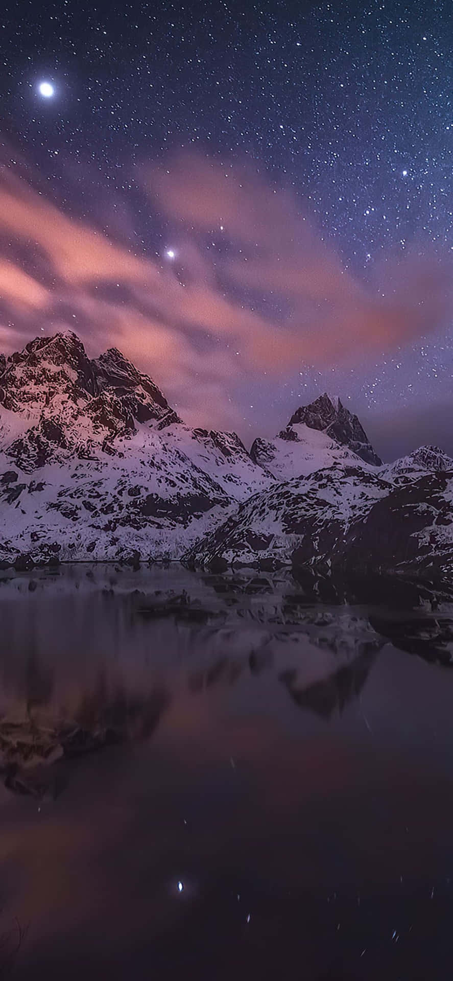 Mountains And Stars Nature 4k iPhone